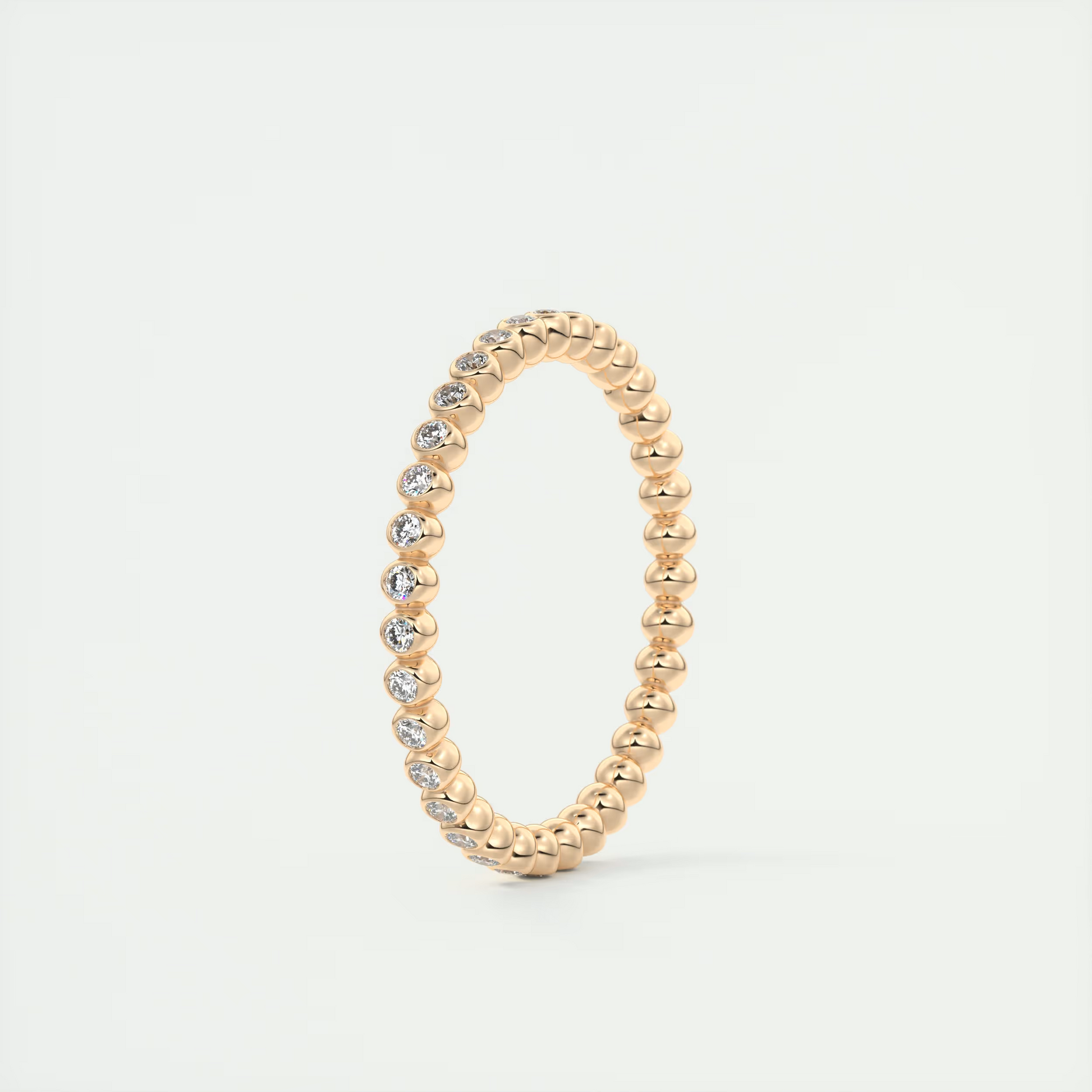 Bezel Set Beaded Eternity Band (0.25 TCW)