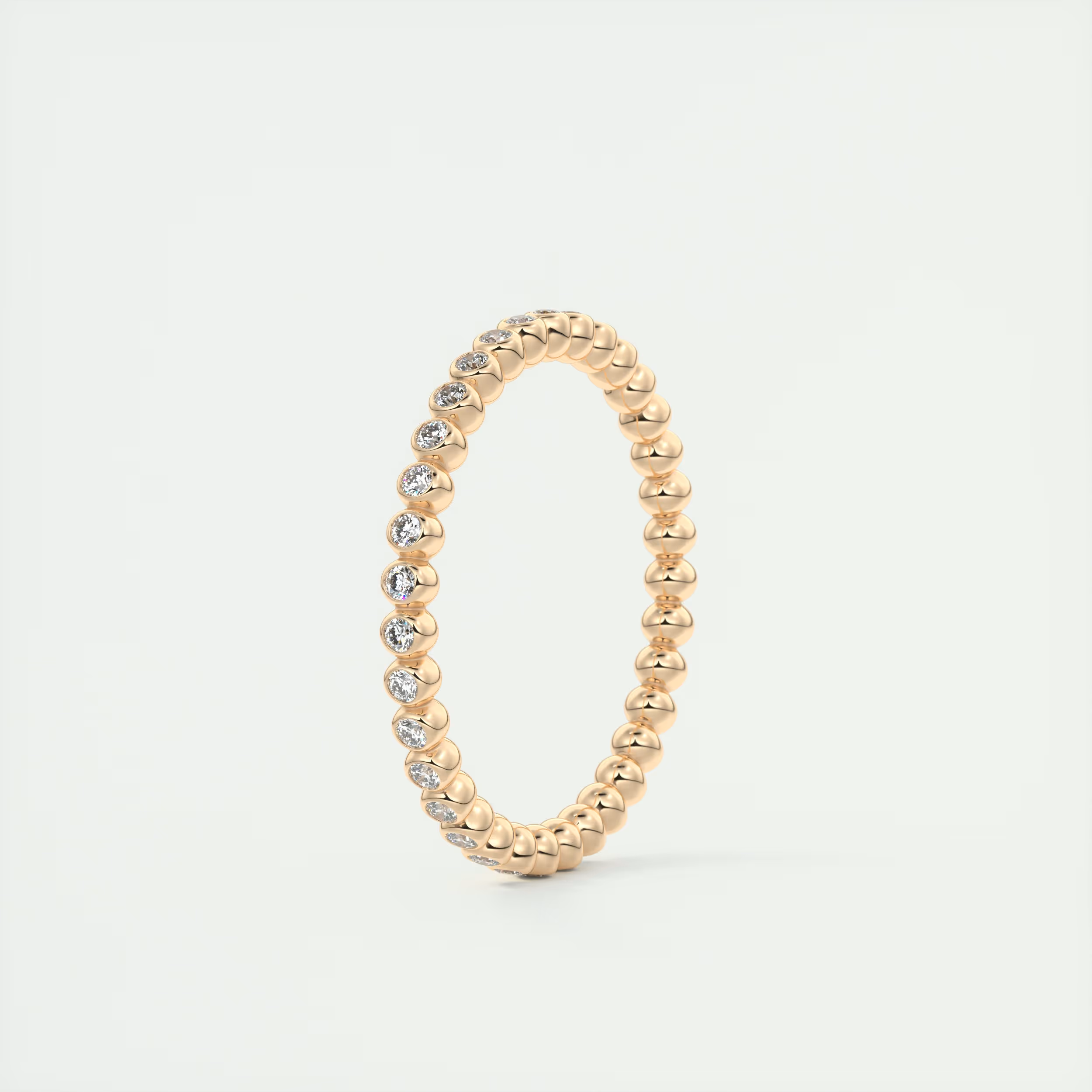Bezel Set Beaded Eternity Band (0.25 TCW)