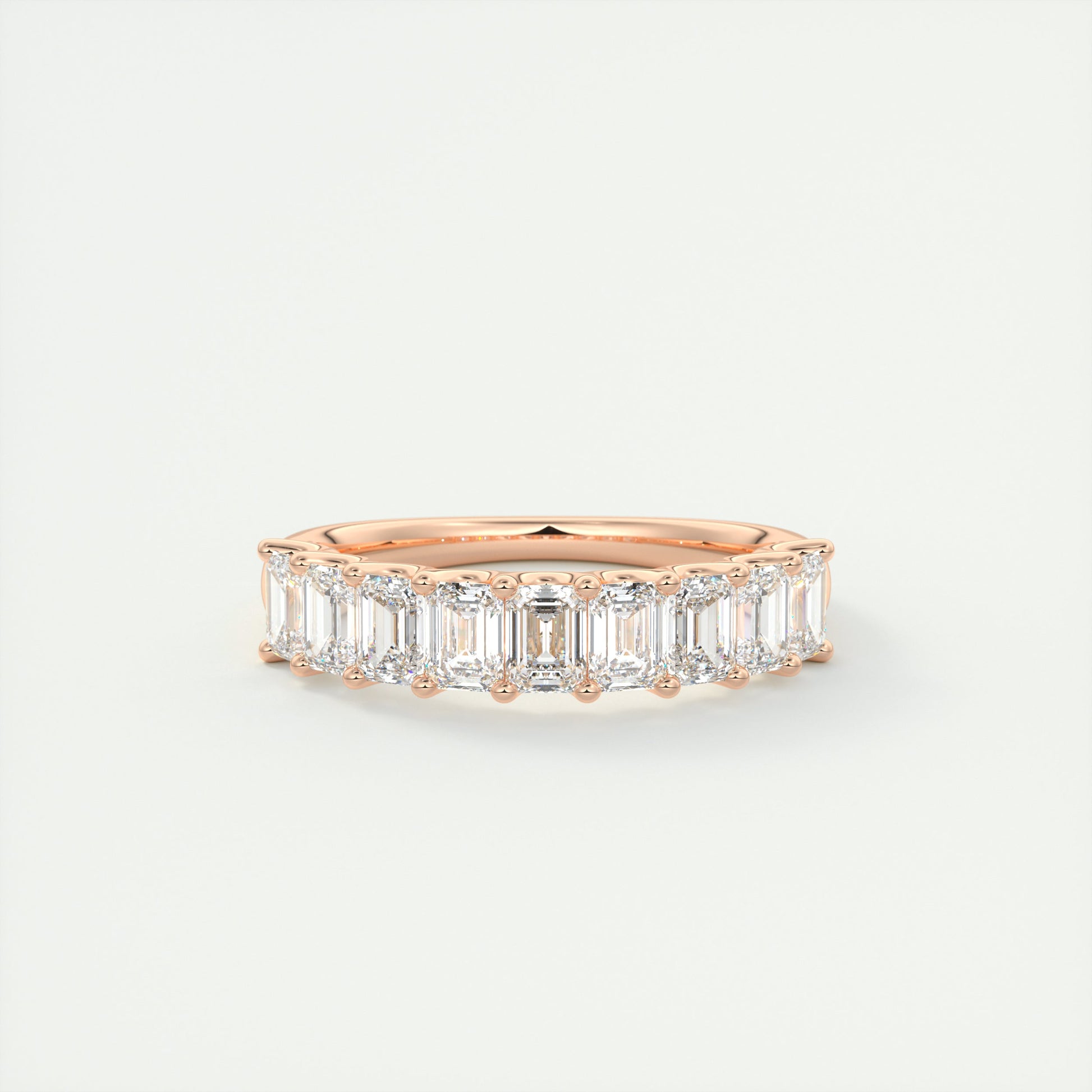4mm Emerald Half Eternity Band (1.8 TCW)