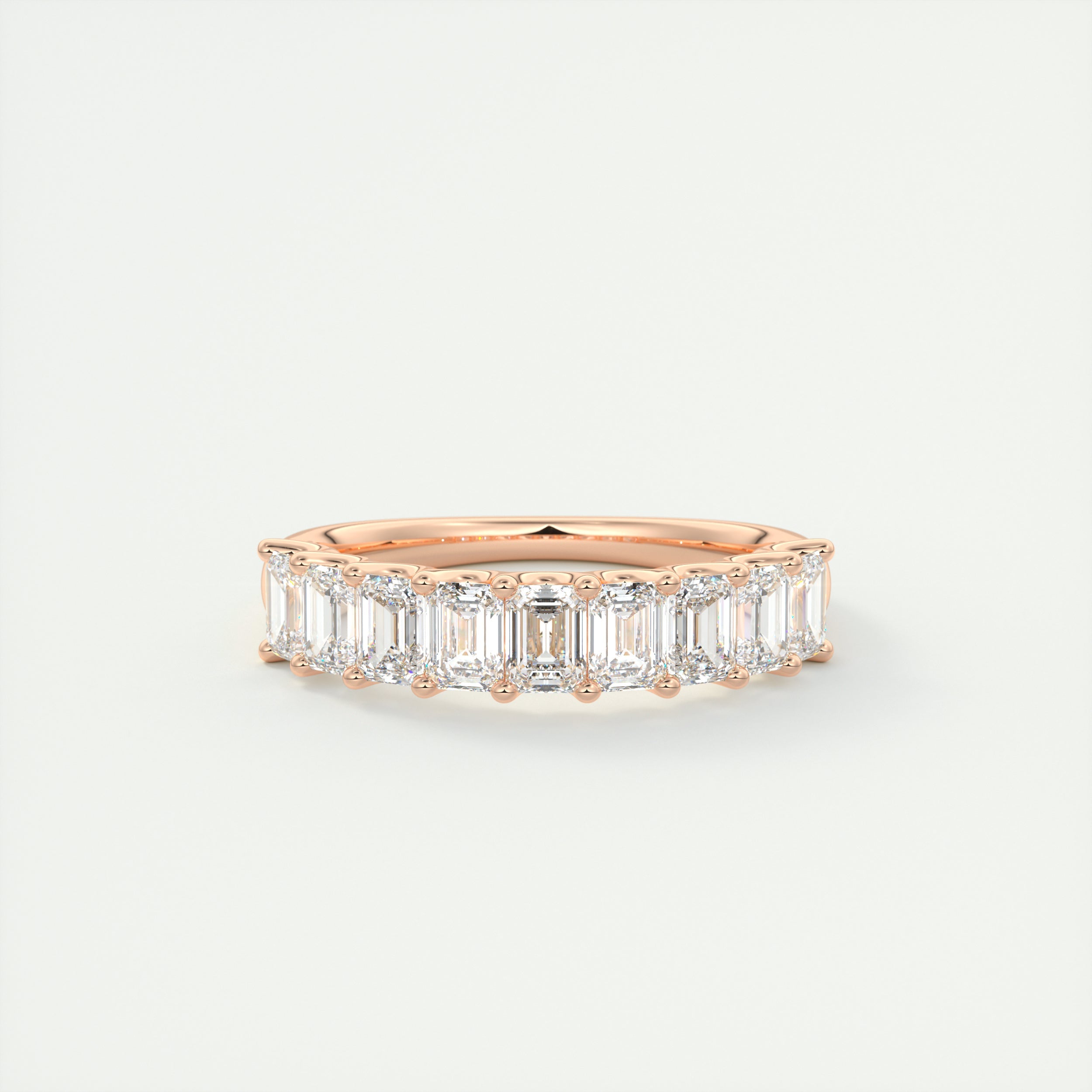 4mm Emerald Half Eternity Band (1.8 TCW)