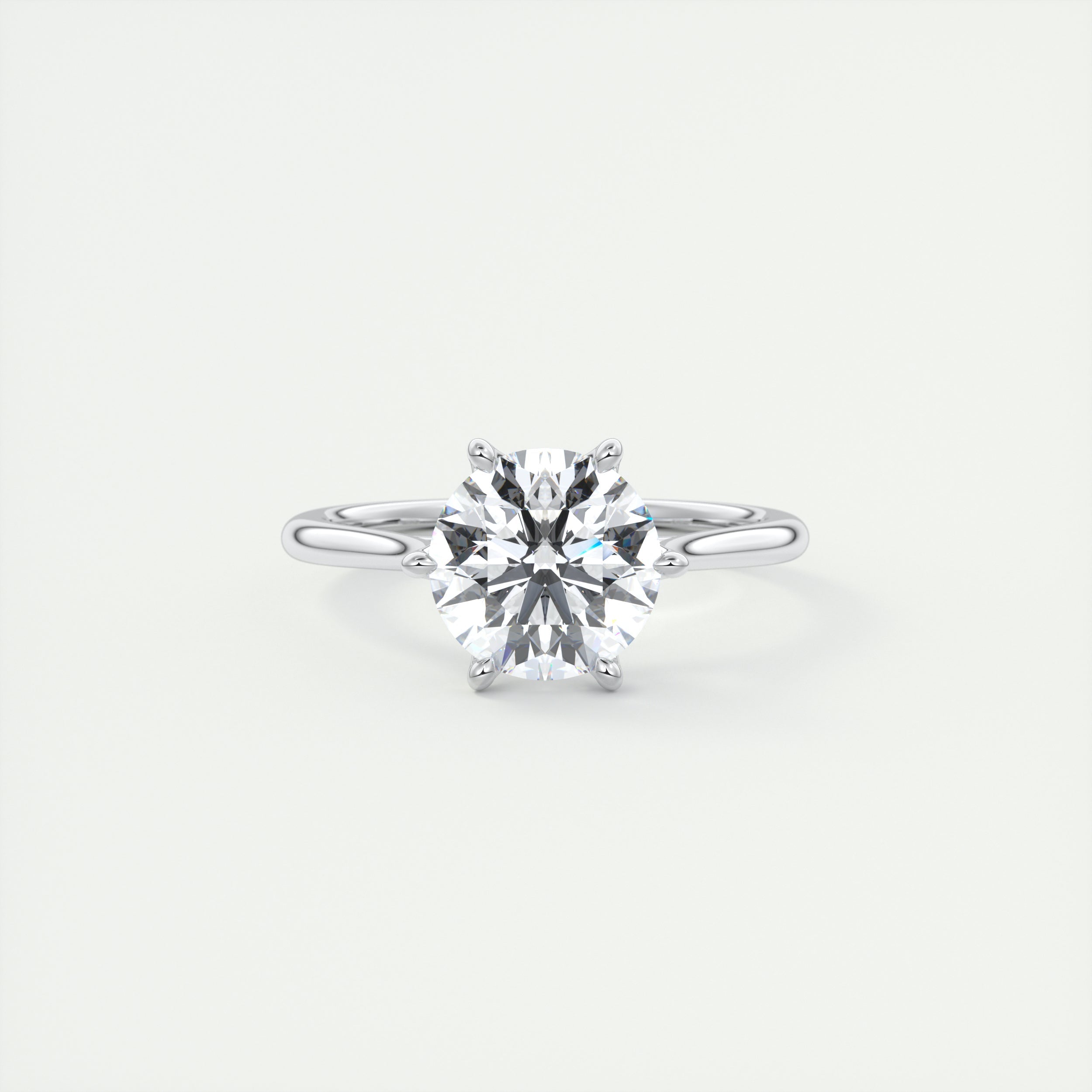 2 Carat Round Gold Cathedral Solitaire with Platinum Prongs