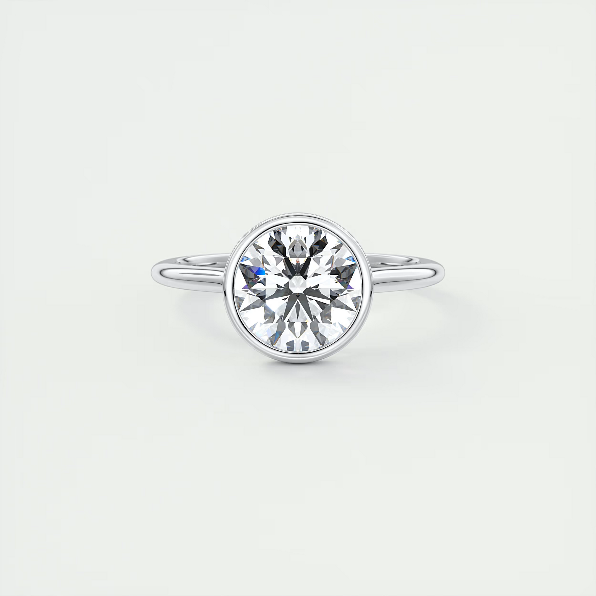 2 Carat Flush Stacking Round Bezel Solitaire
