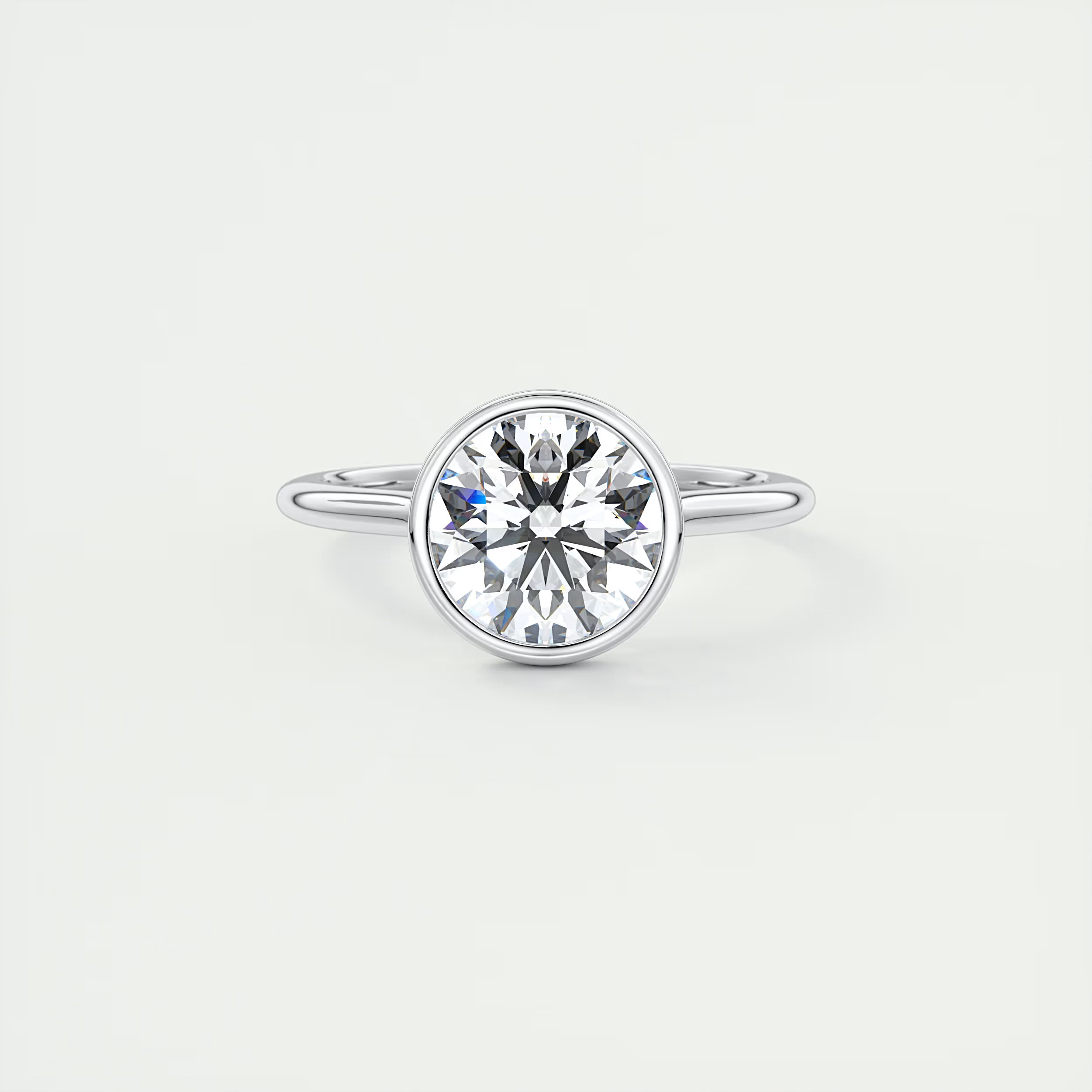 2 Carat Flush Stacking Round Bezel Solitaire