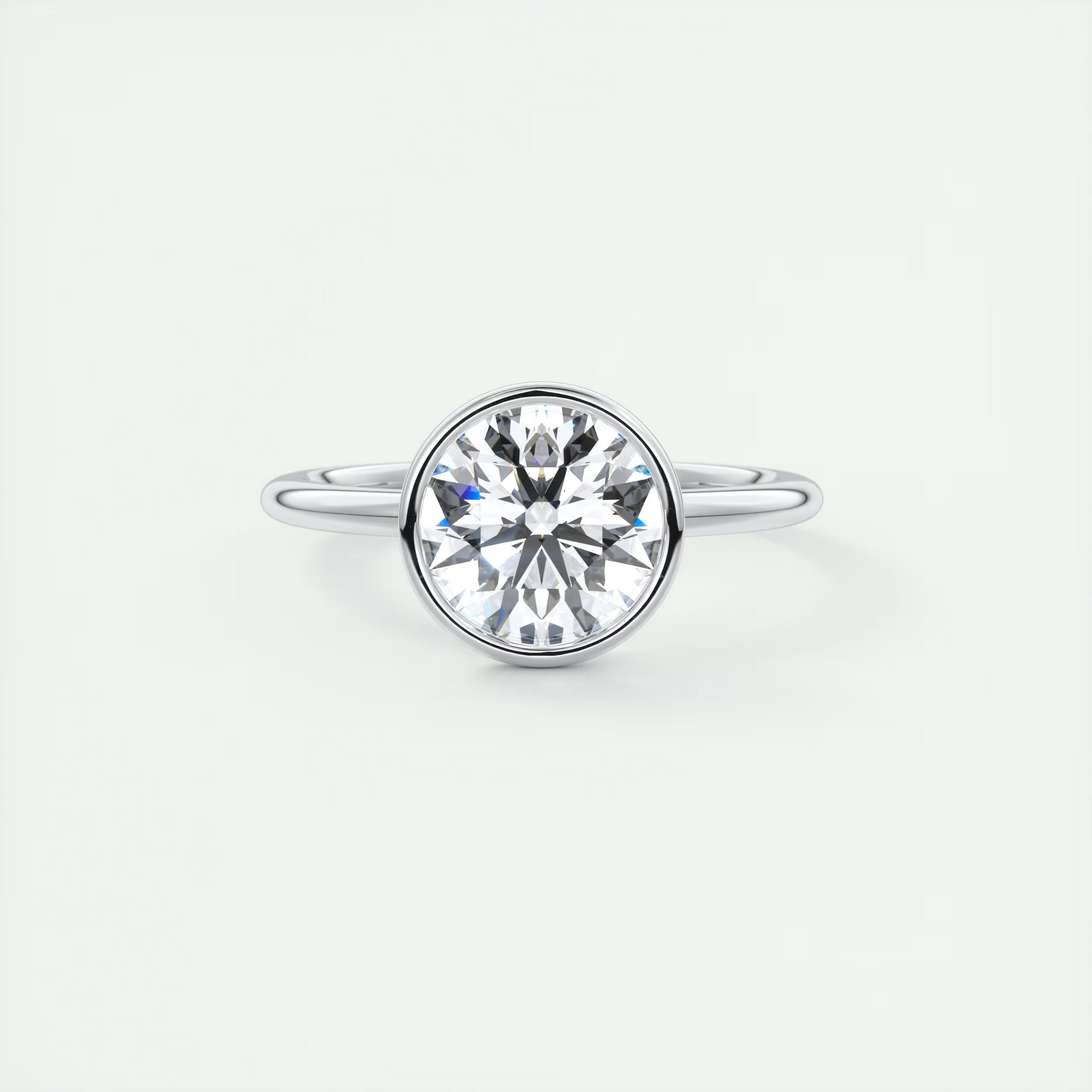 2 Carat Flush Stacking Round Bezel Solitaire 2
