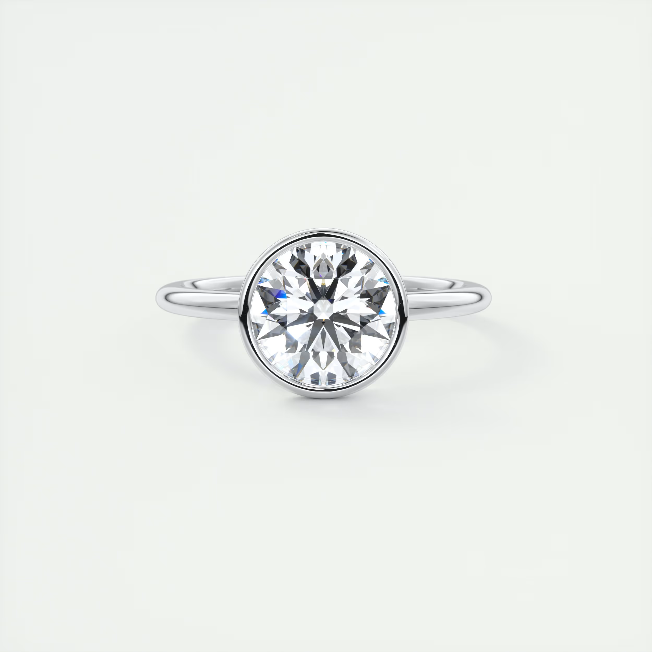 2 Carat Flush Stacking Round Bezel Solitaire 2