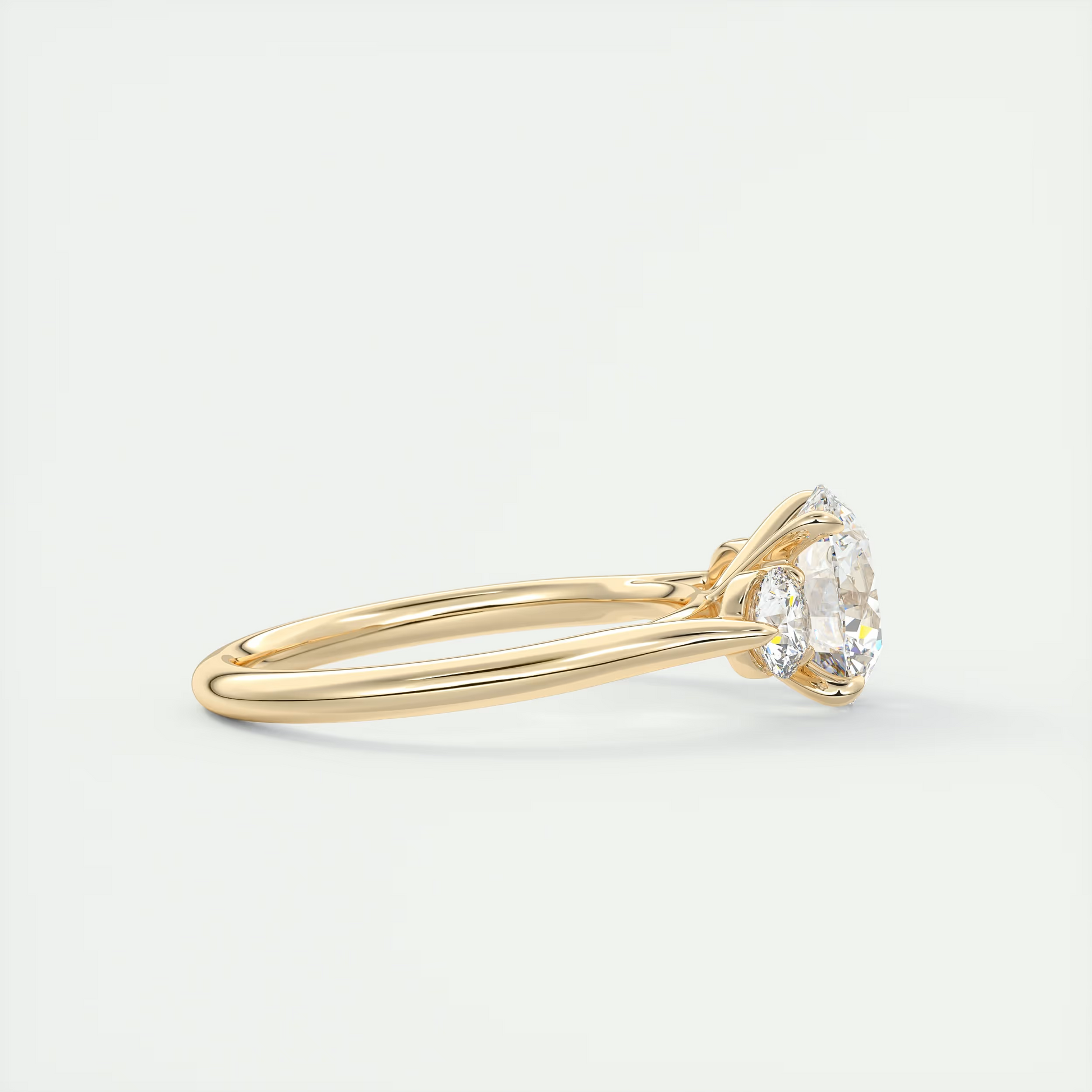 Eternal 2 Carat Round Cathedral Three-Stone Engagement Ring