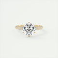 2 Carat Round Solitaire with Knife Edge Pavé Band