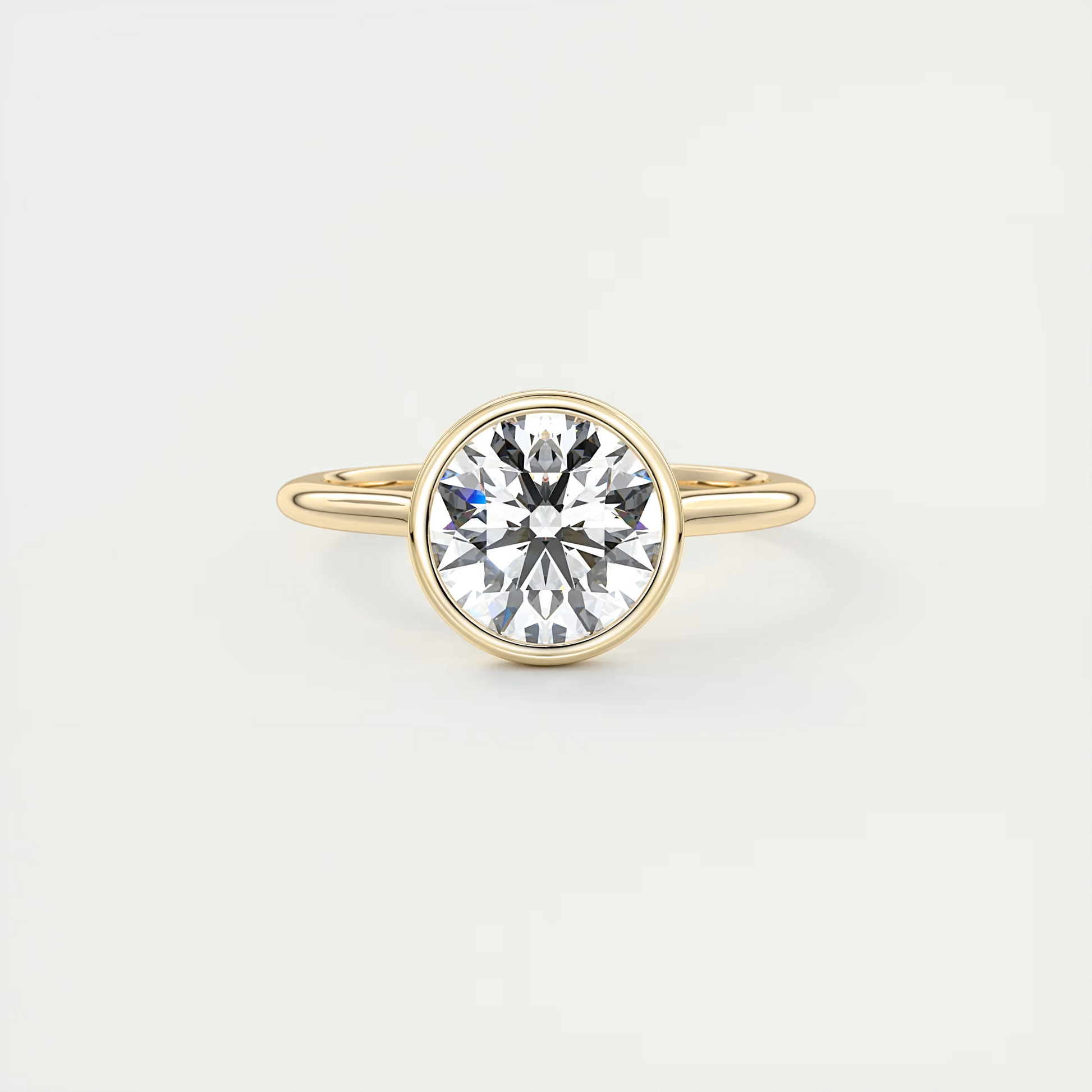 2 Carat Flush Stacking Round Bezel Solitaire