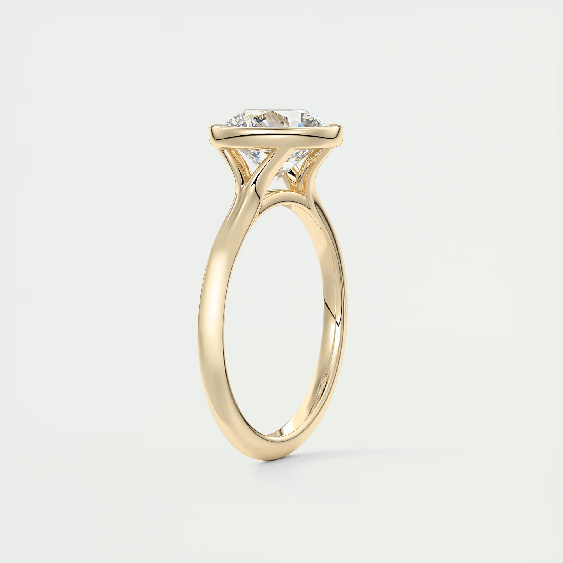 2 Carat Flush Stacking Round Bezel Solitaire