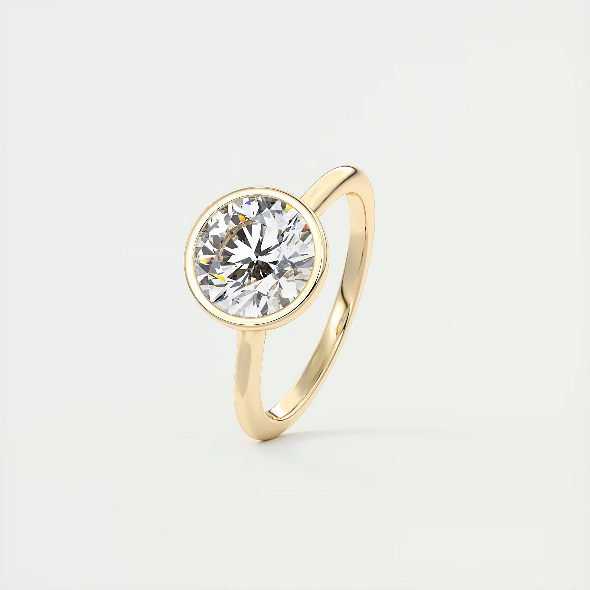 2 Carat Flush Stacking Round Bezel Solitaire
