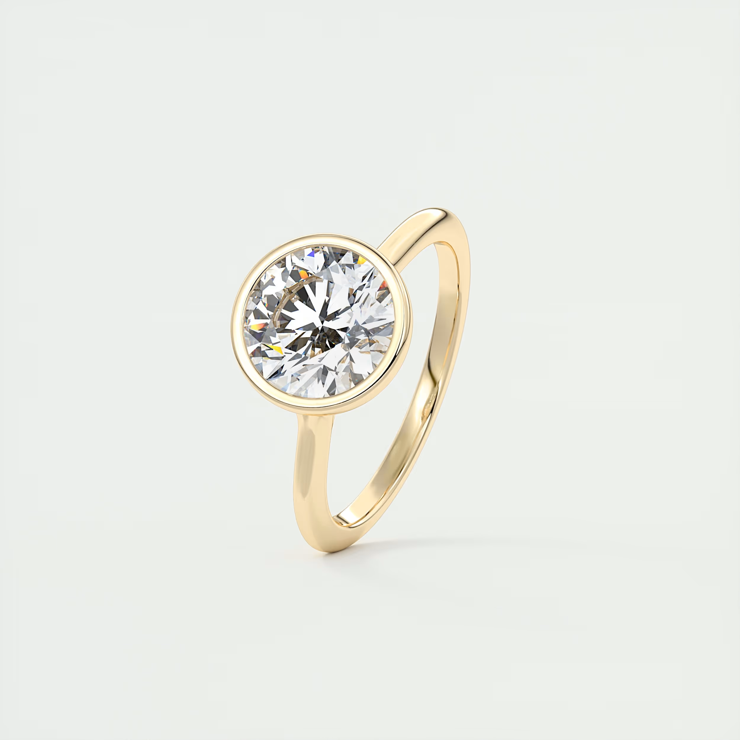 2 Carat Flush Stacking Round Bezel Solitaire