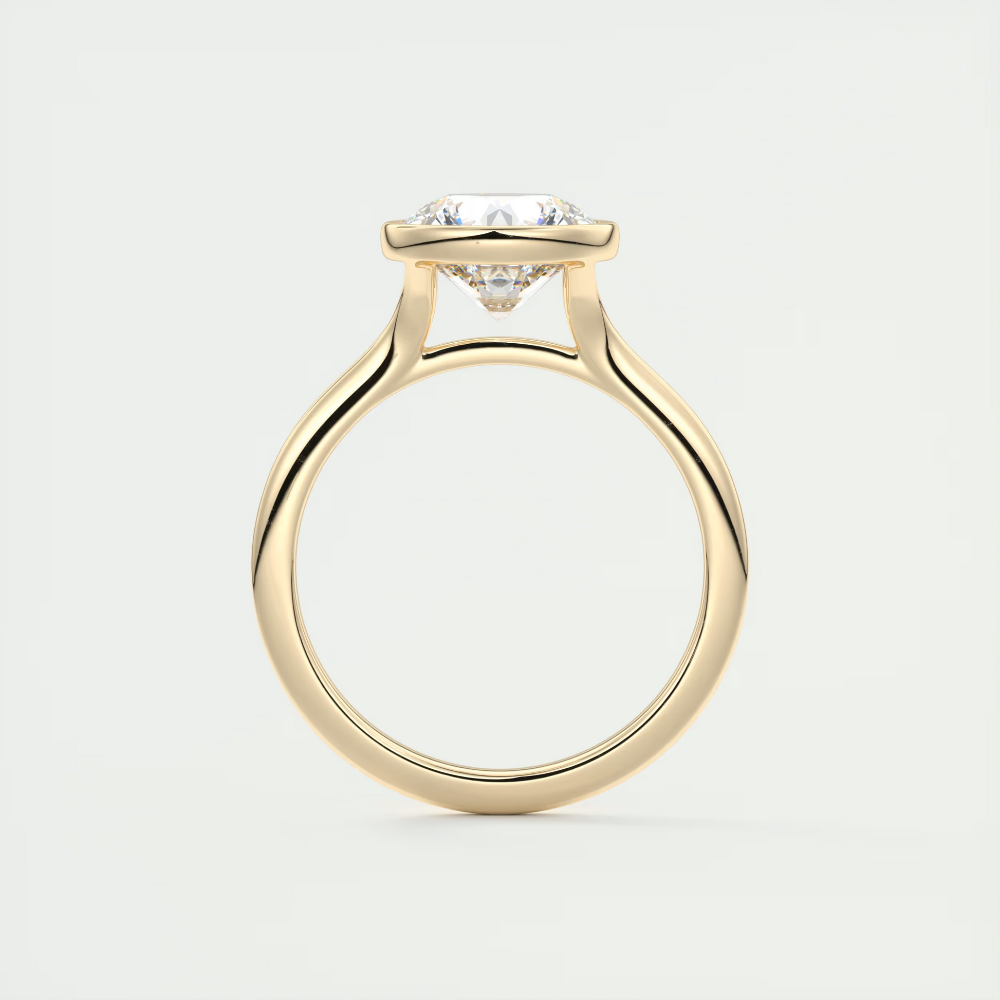 2 Carat Flush Stacking Round Bezel Solitaire