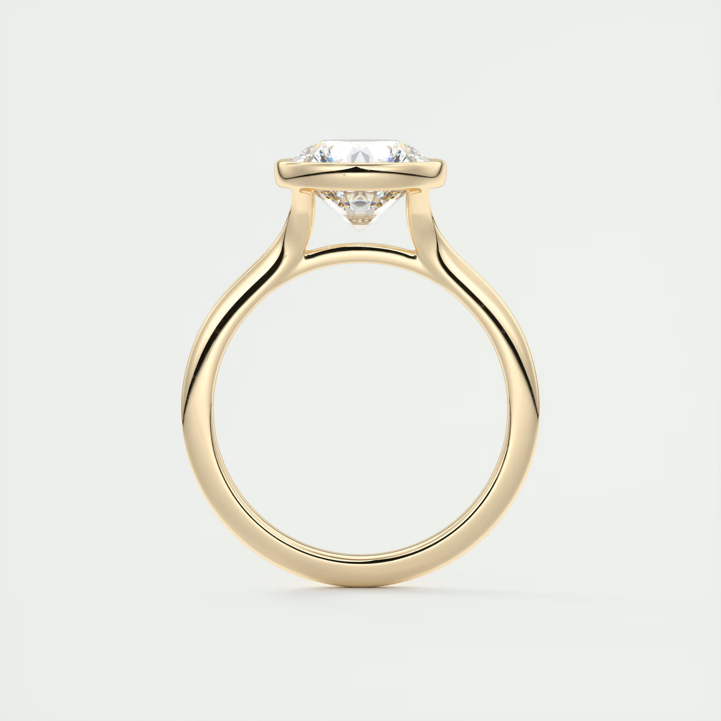 2 Carat Flush Stacking Round Bezel Solitaire