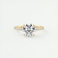 2 Carat Low Profile Round Pavé Solitaire