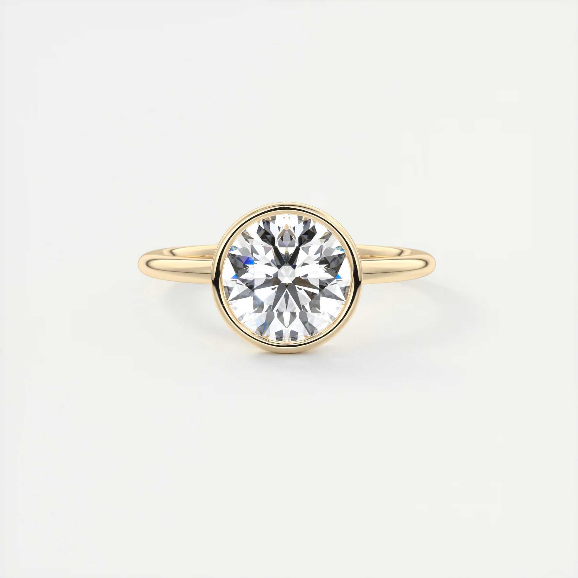 2 Carat Flush Stacking Round Bezel Solitaire 2