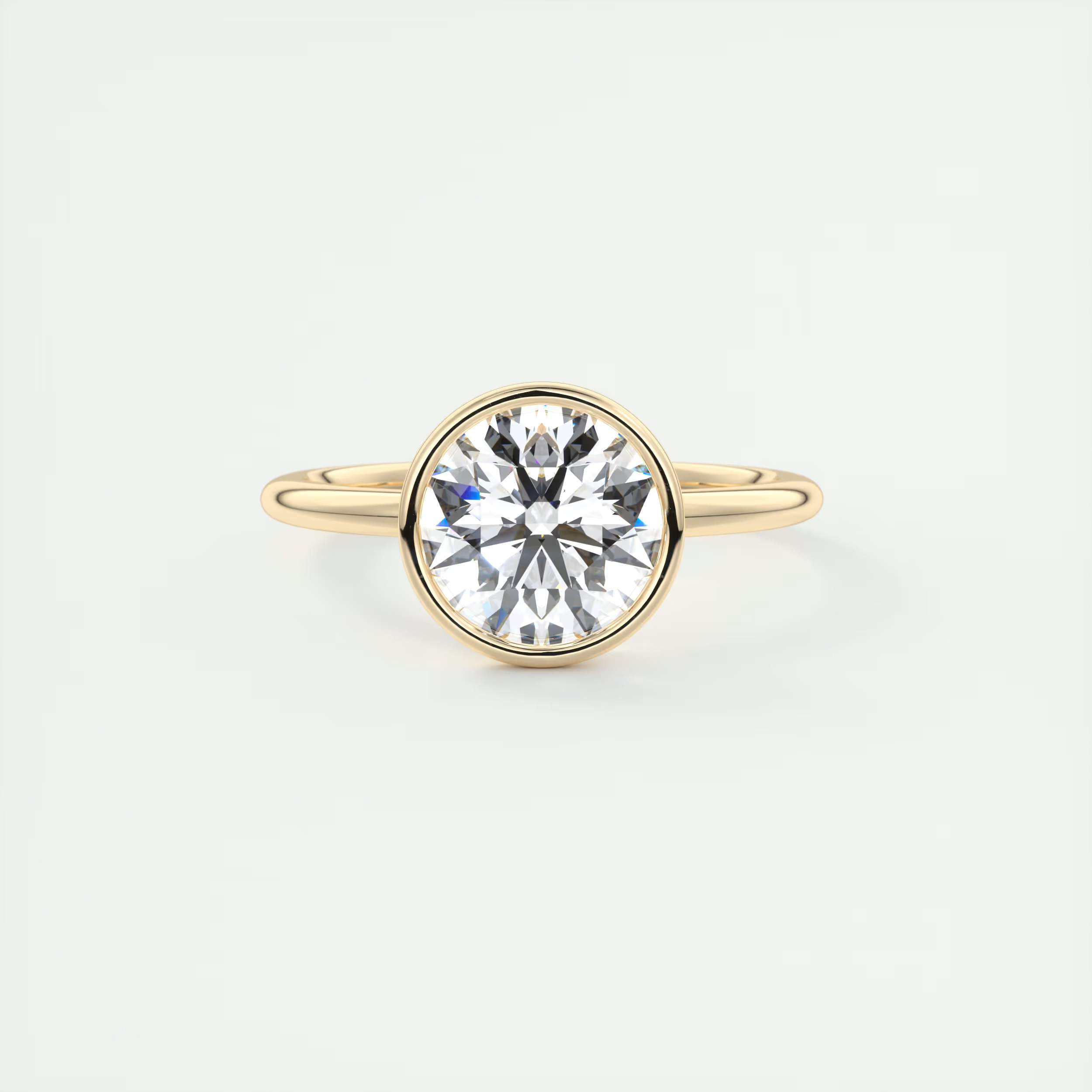 2 Carat Flush Stacking Round Bezel Solitaire 2