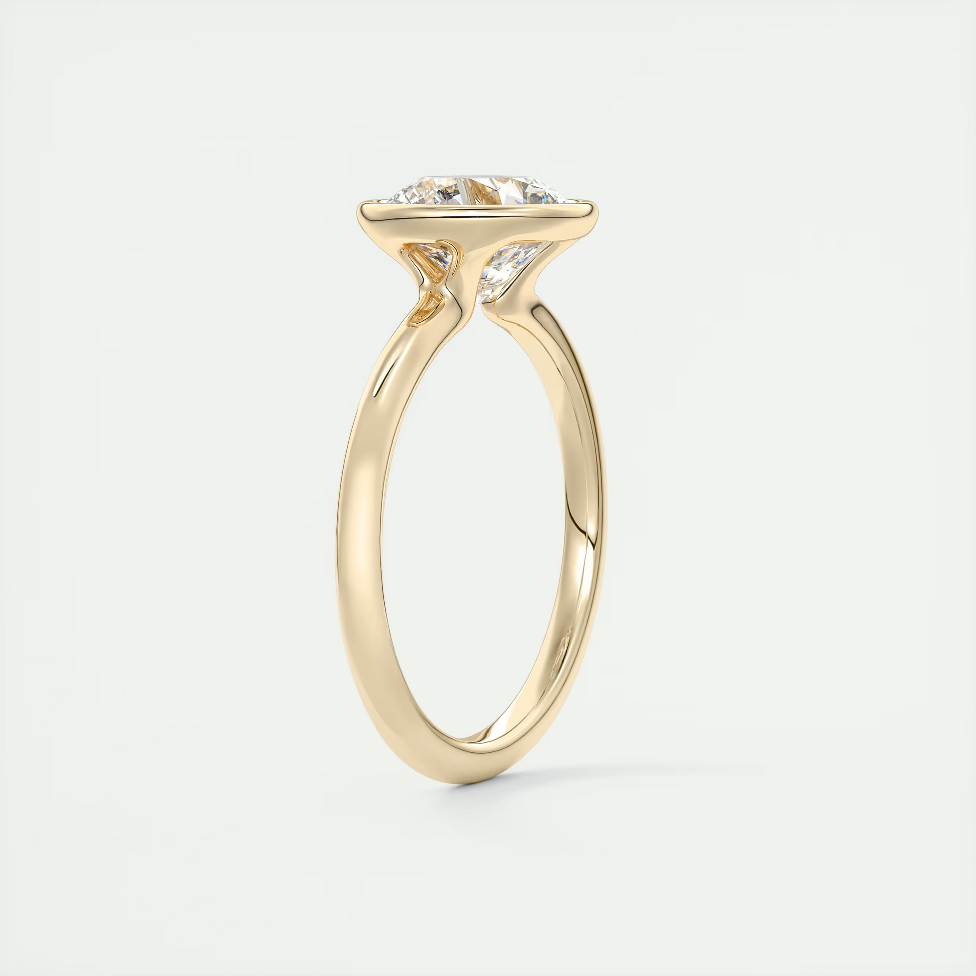 2 Carat Flush Stacking Round Bezel Solitaire 2