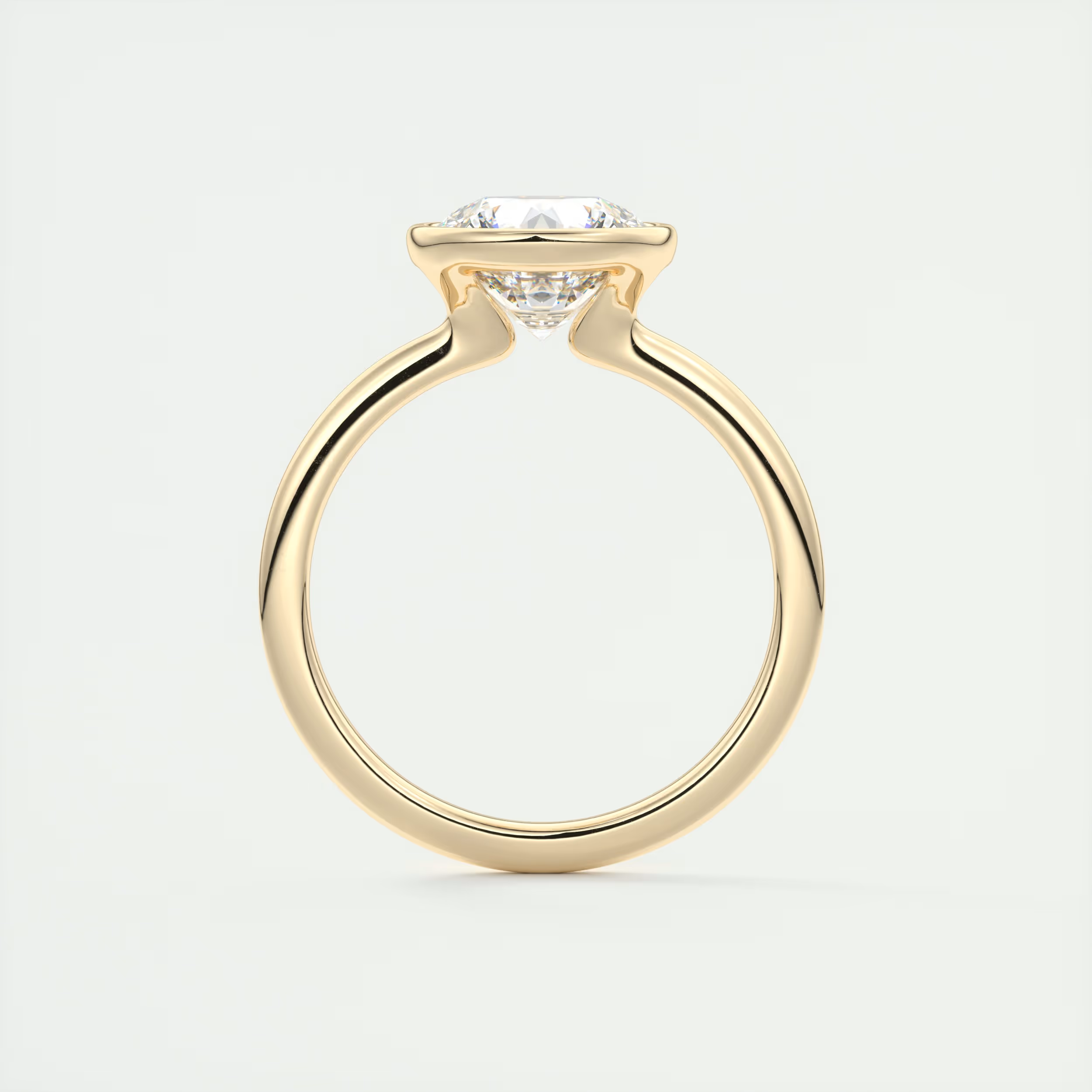 2 Carat Flush Stacking Round Bezel Solitaire 2
