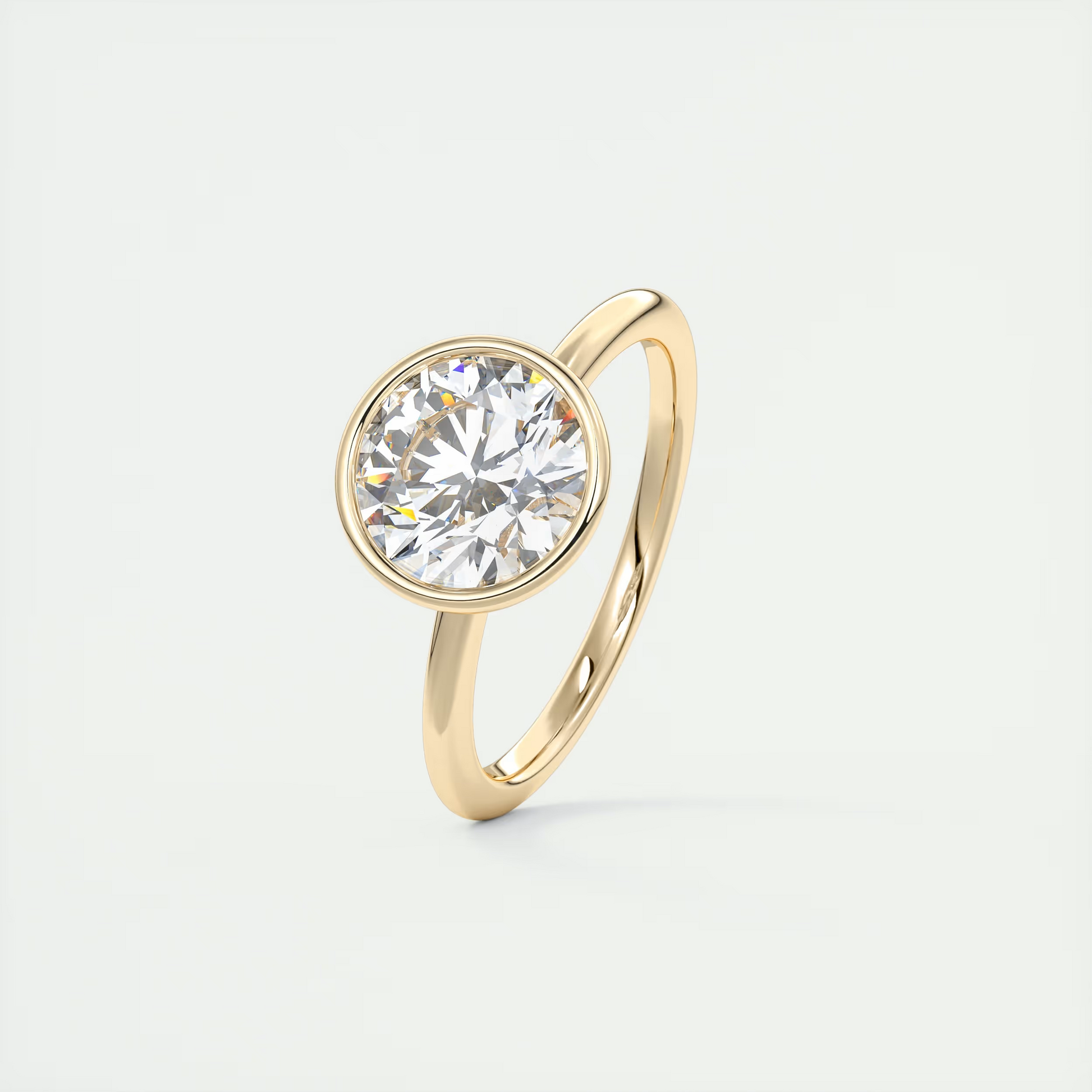 2 Carat Flush Stacking Round Bezel Solitaire 2