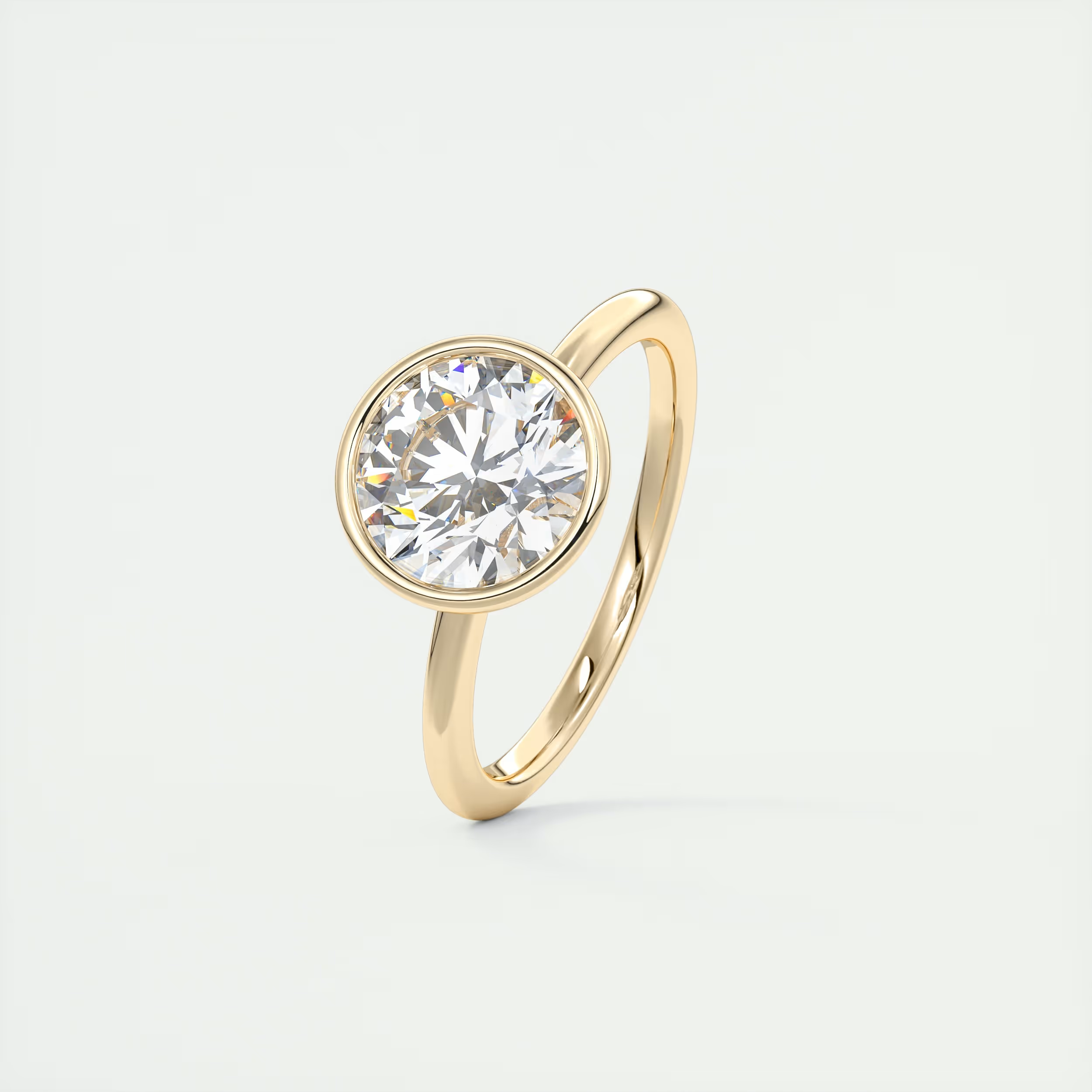 2 Carat Flush Stacking Round Bezel Solitaire 2