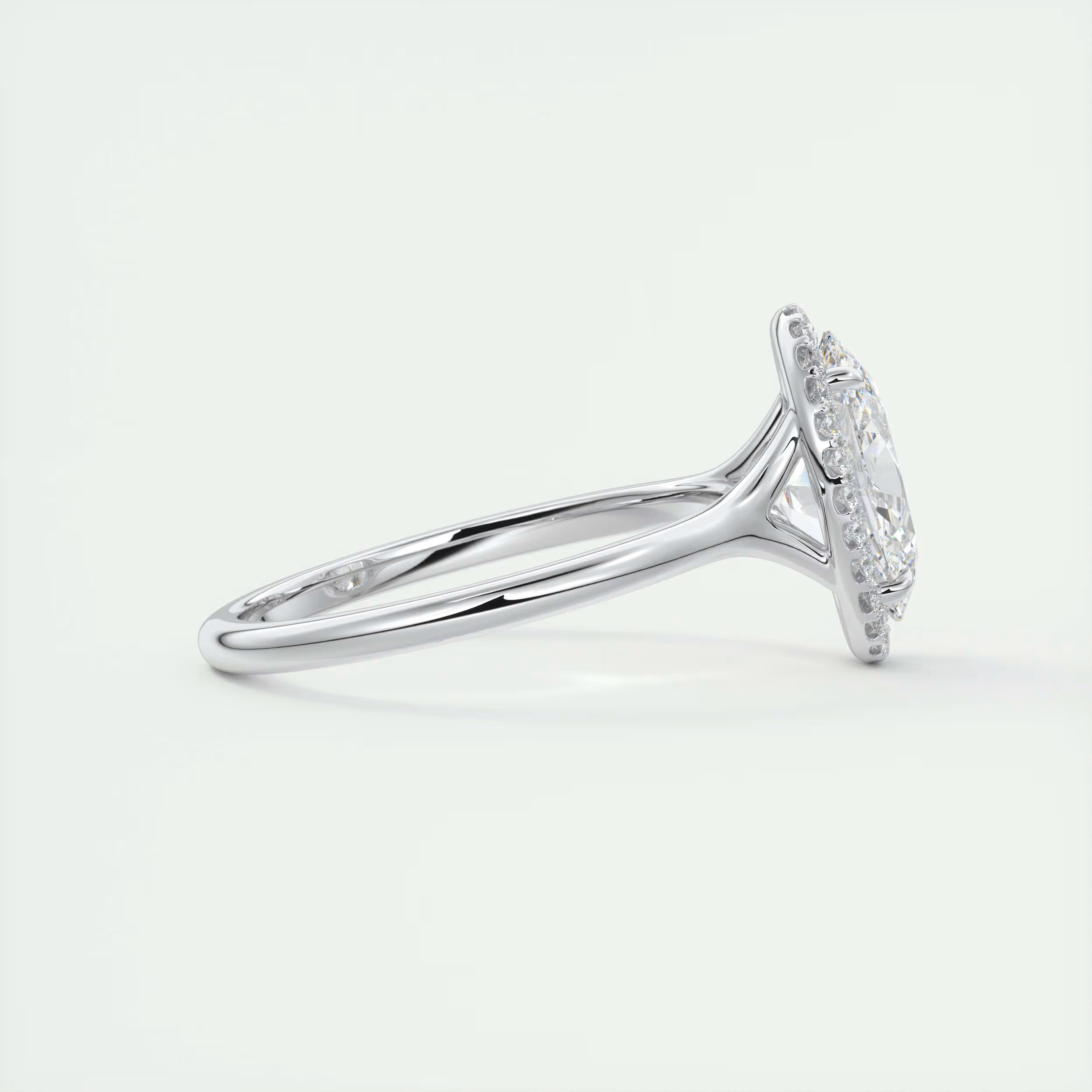 Slim 2 Carat Oval Center with French Set Halo