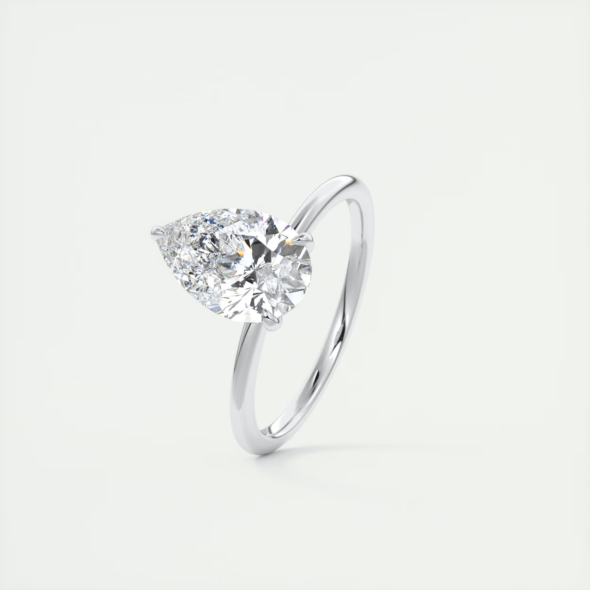 2 Carat Flush Stacking Pear Solitaire