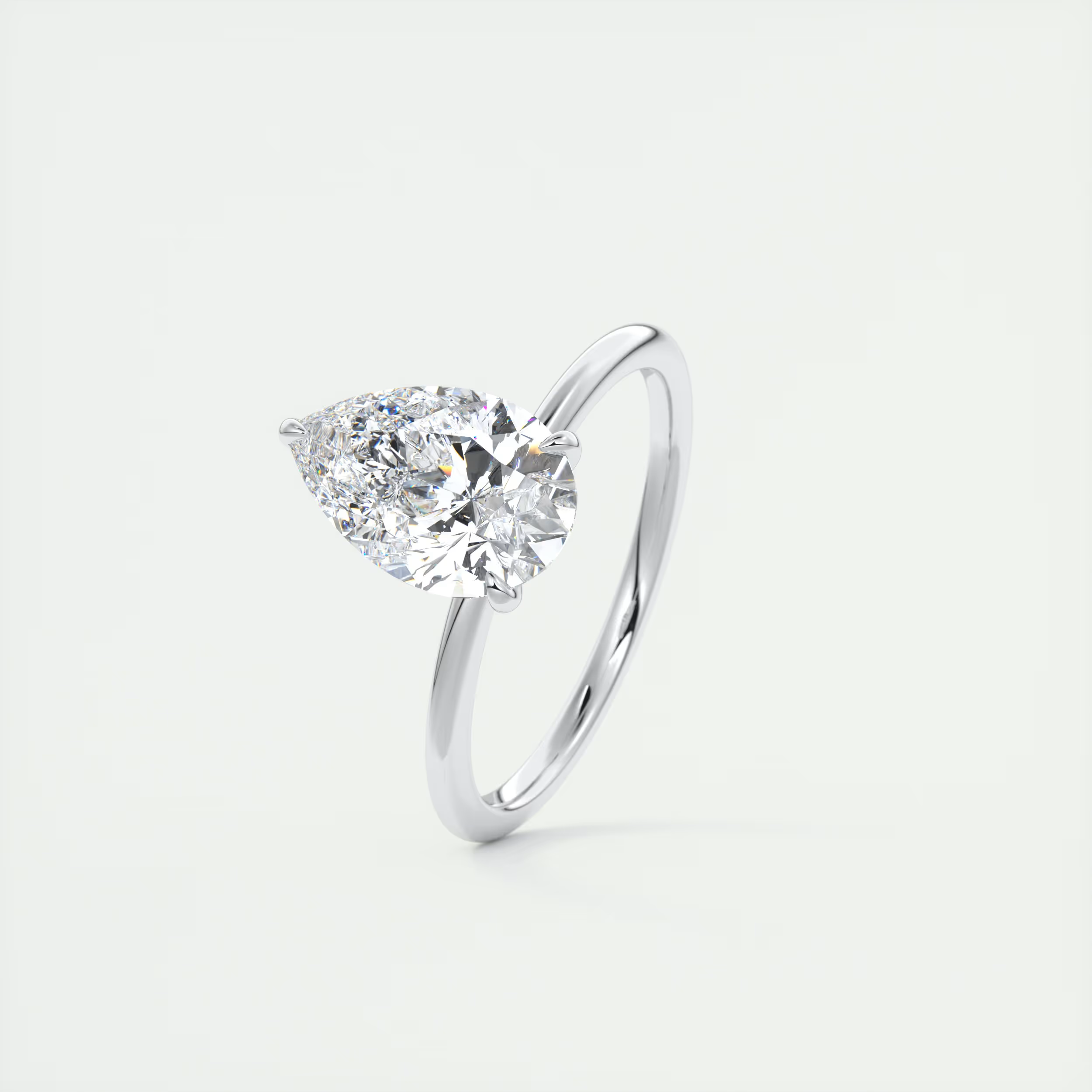 2 Carat Flush Stacking Pear Solitaire