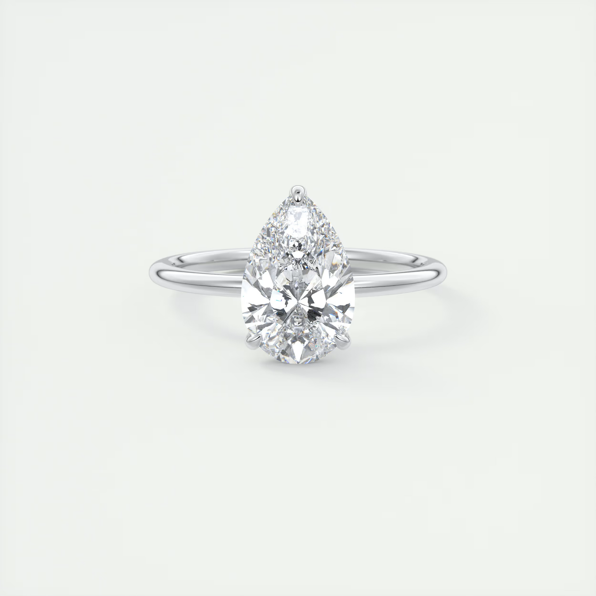 2 Carat Flush Stacking Pear Solitaire