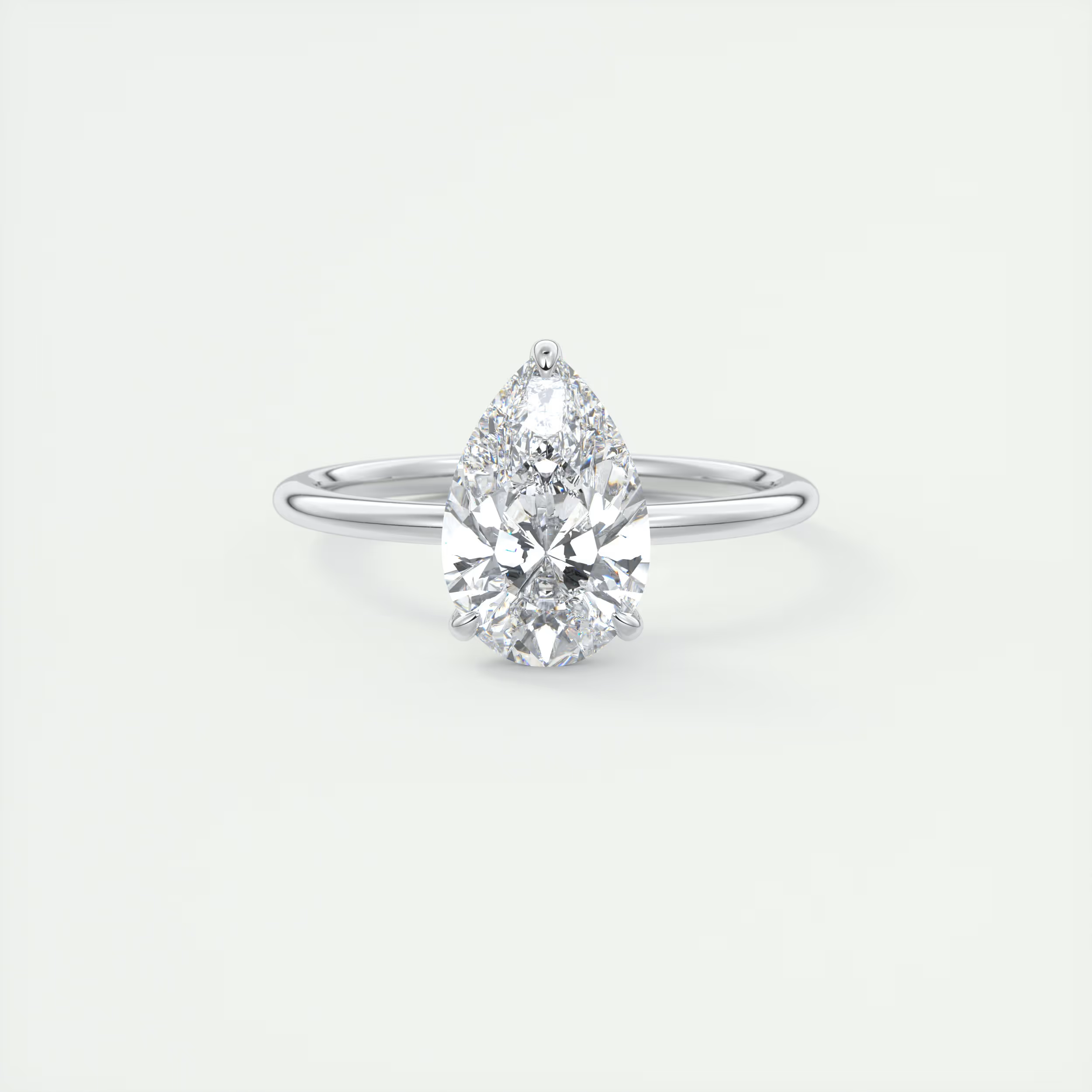 2 Carat Flush Stacking Pear Solitaire