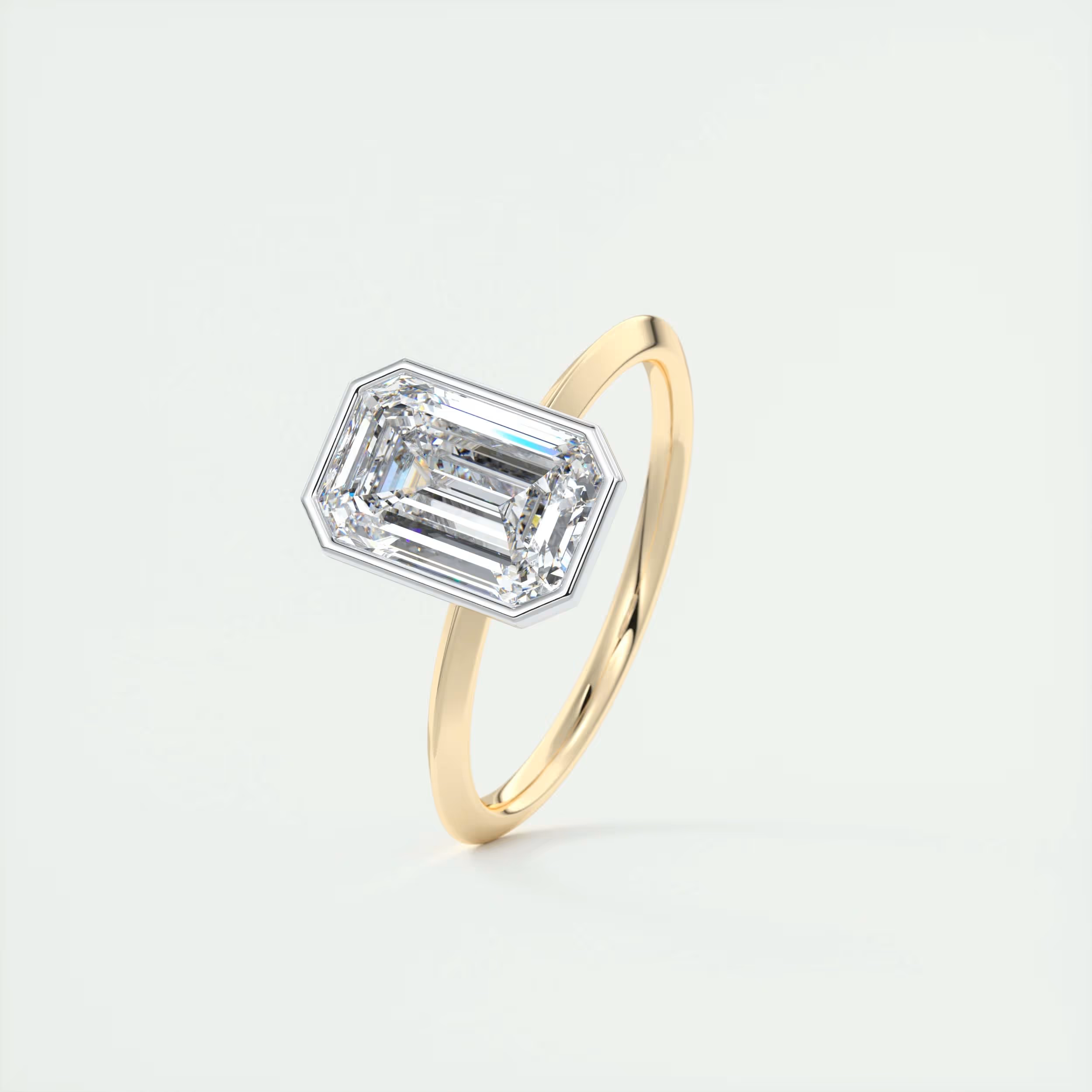 2 ct Emerald Bezel Set Solitaire