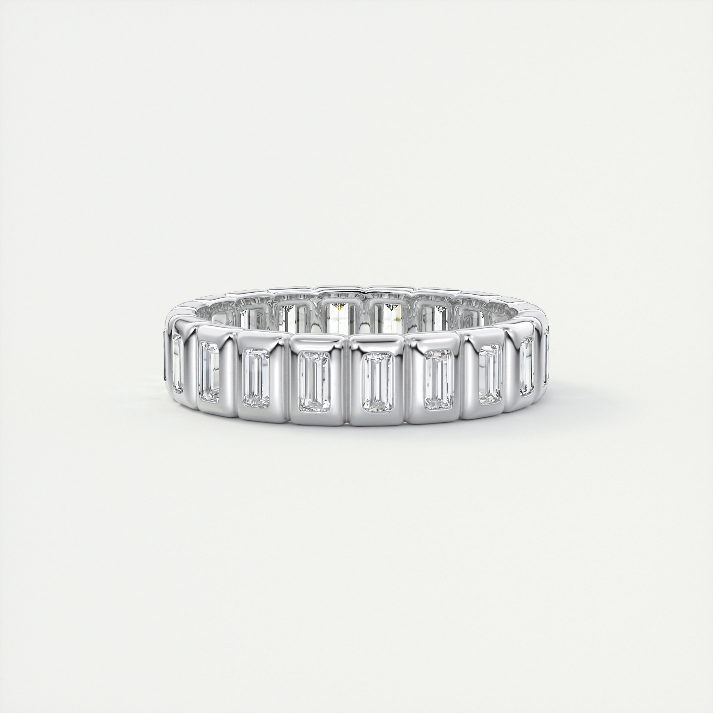 Straight Baguettes Bezel Eternity Band (0.80 TCW)