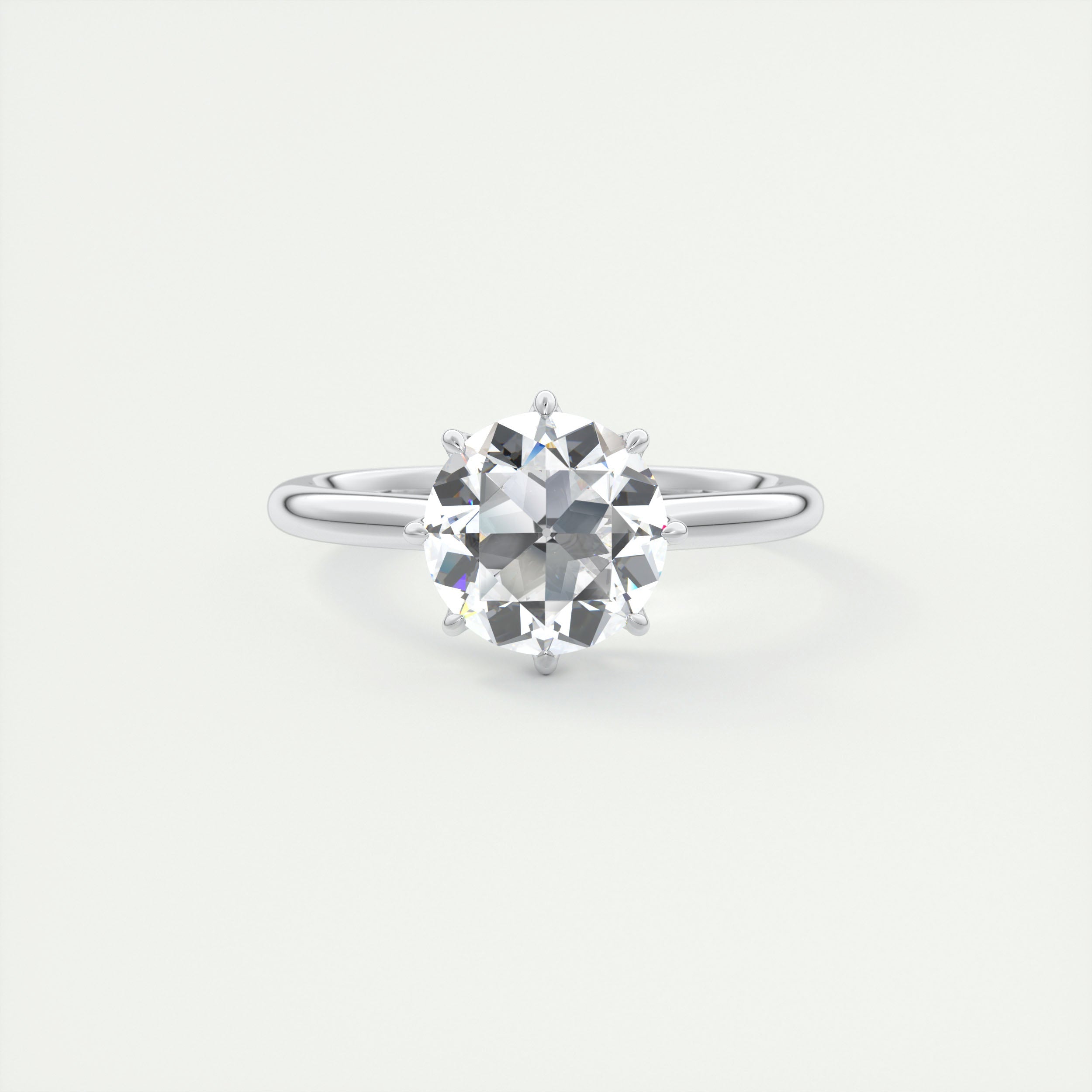 2 Carat Round Vintage Modern Solitaire