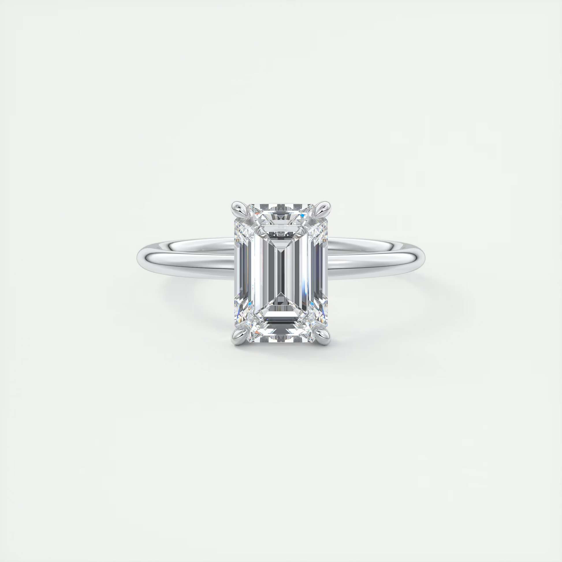 2 ct Emerald Flush Stacking Low Profile Solitaire