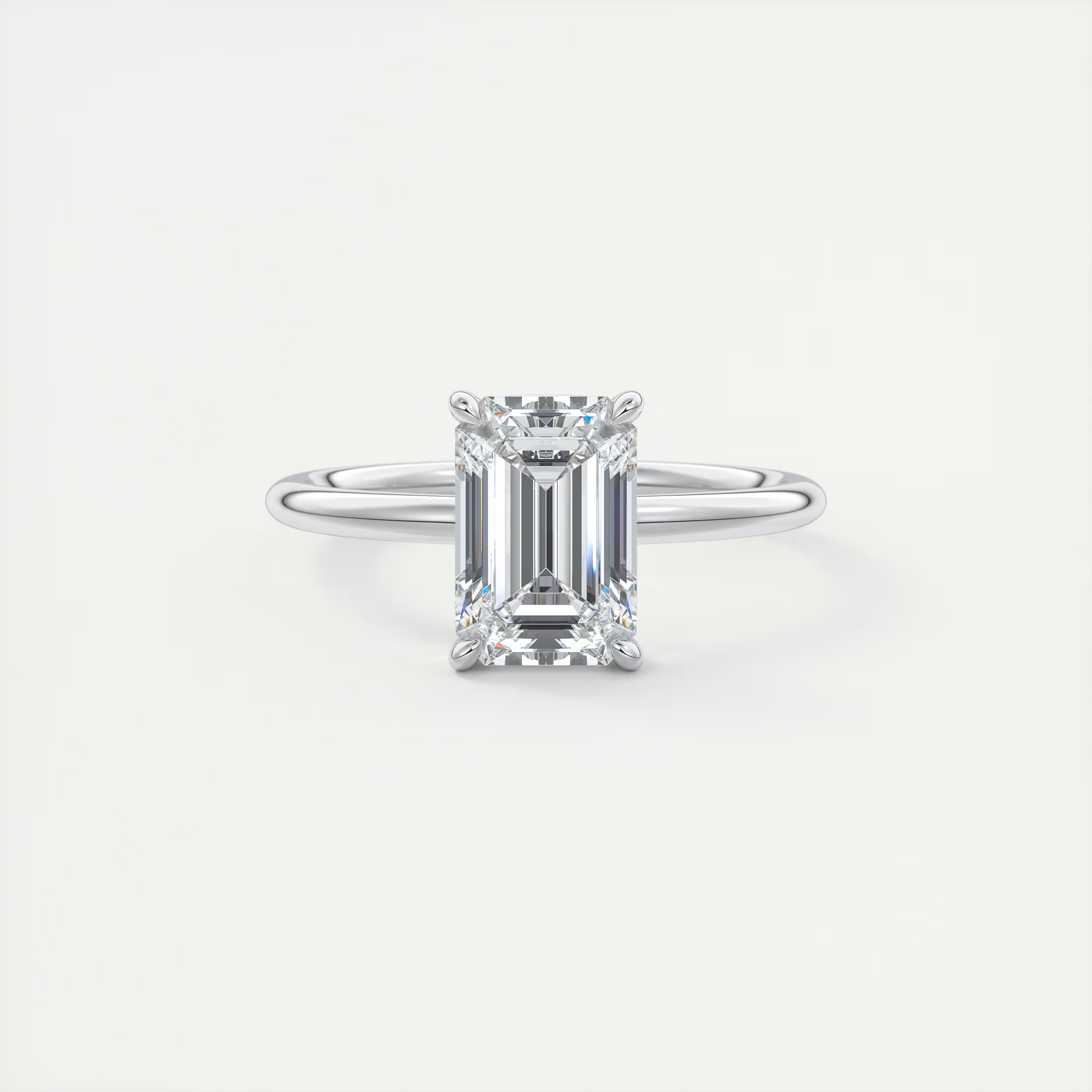 2 ct Emerald Flush Stacking Low Profile Solitaire