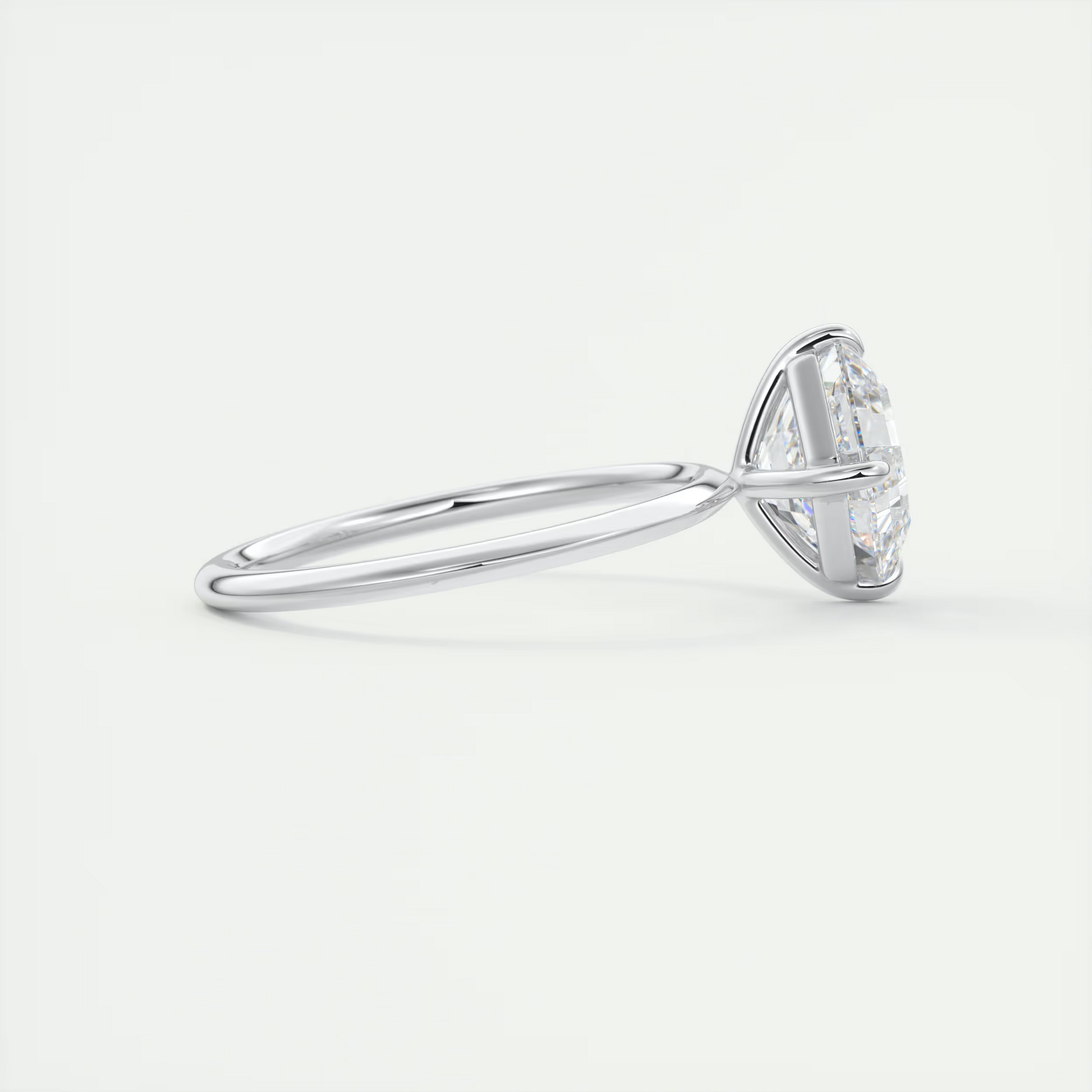 Royal 2 Carat Asscher Cut Solitaire Diamond Ring