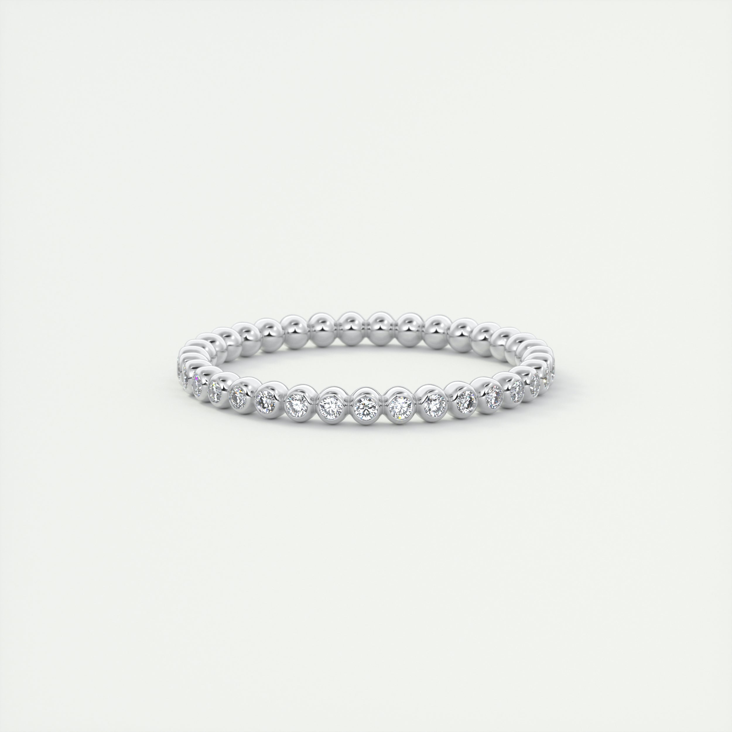 Bezel Set Beaded Eternity Band (0.25 TCW)