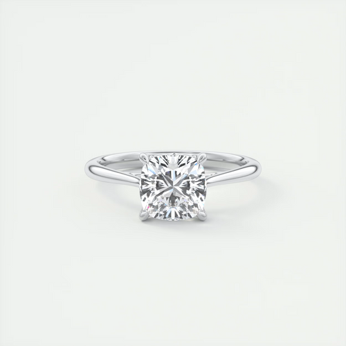 2 Carat Cushion Floral Flush Stacking Cathedral Solitaire