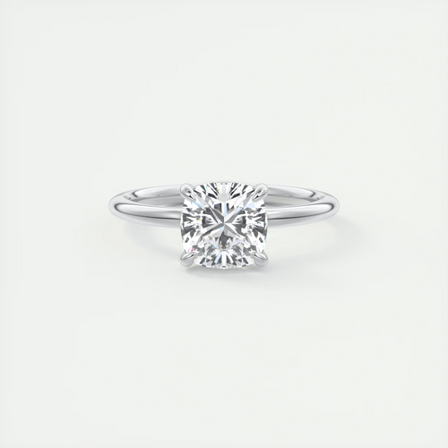 2 Carat Cushion Flush Stacking Low Profile Solitaire