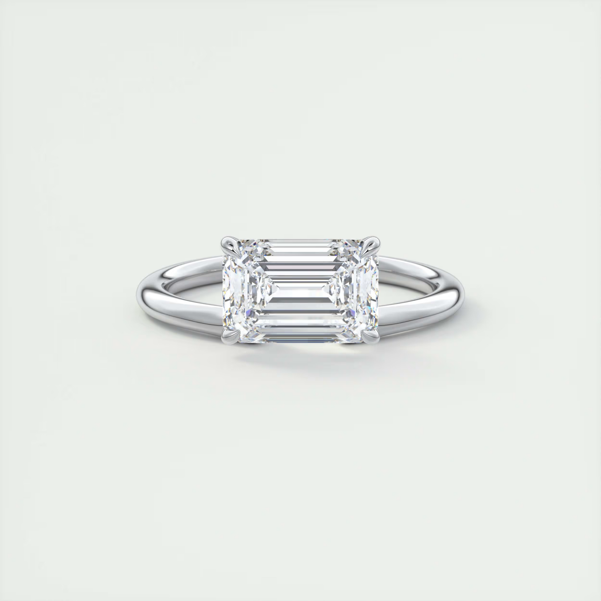 2 Carat East West Emerald Solitaire