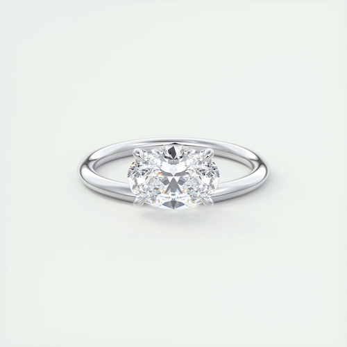 2 Carat Cantilever East West Oval Solitaire
