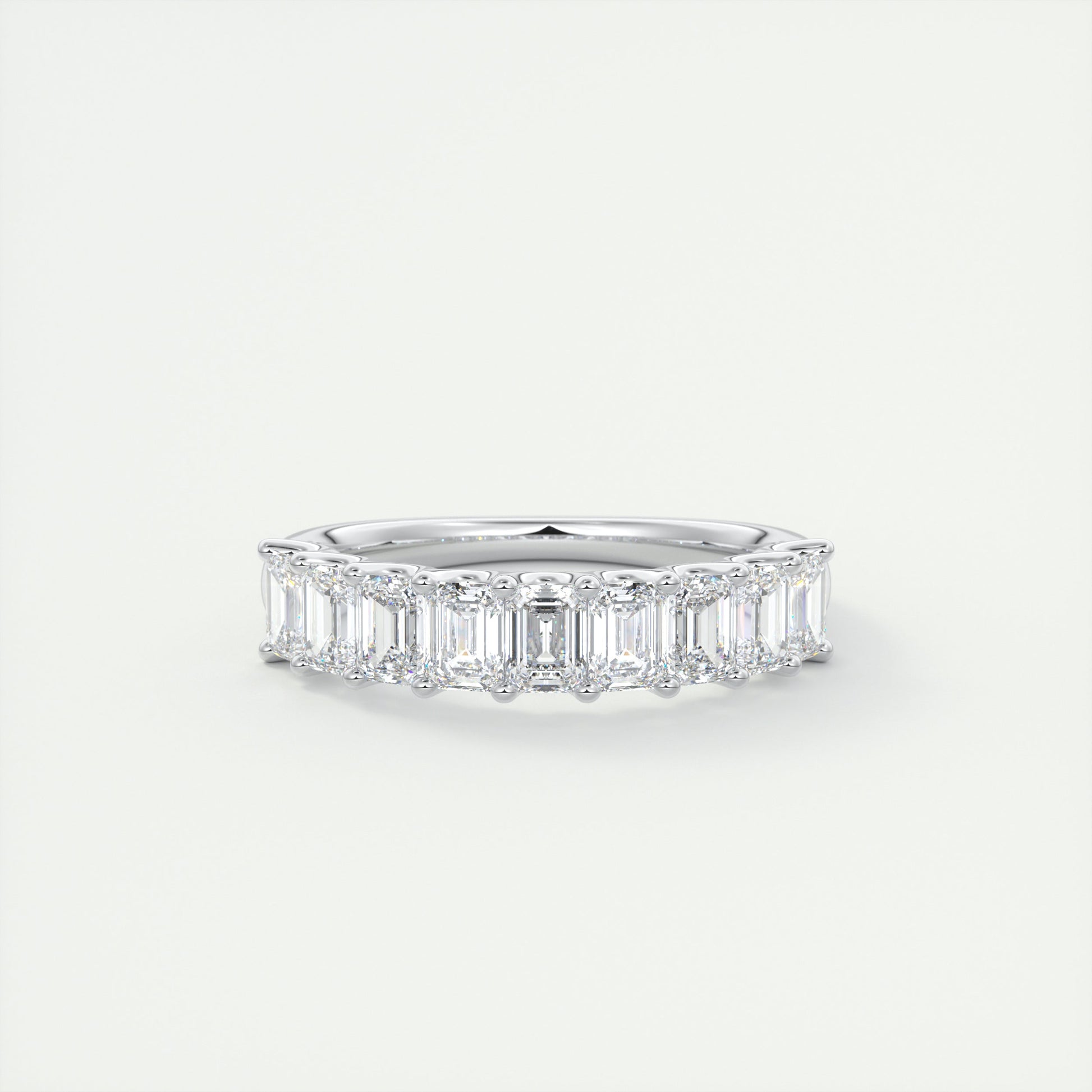 4mm Emerald Half Eternity Band (1.8 TCW)