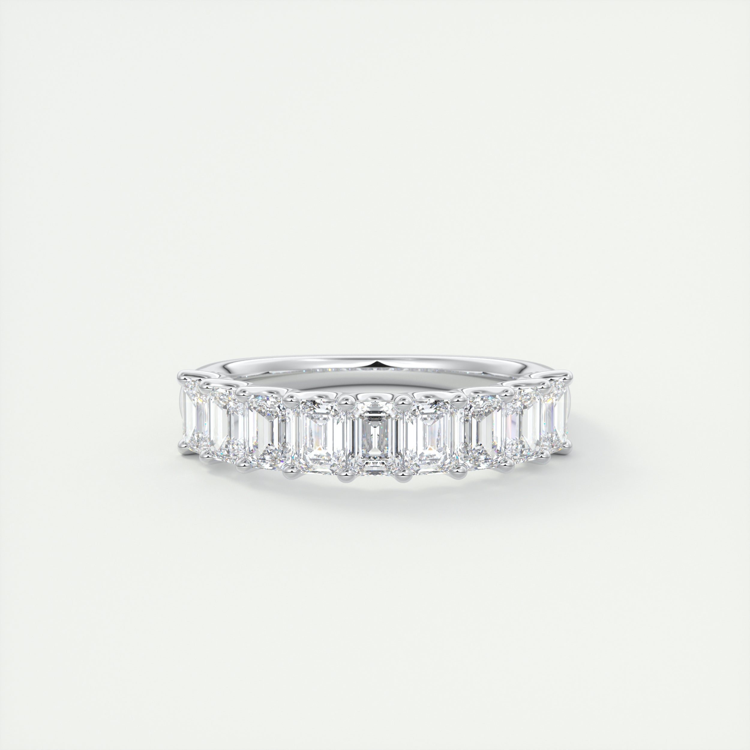4mm Emerald Half Eternity Band (1.8 TCW)