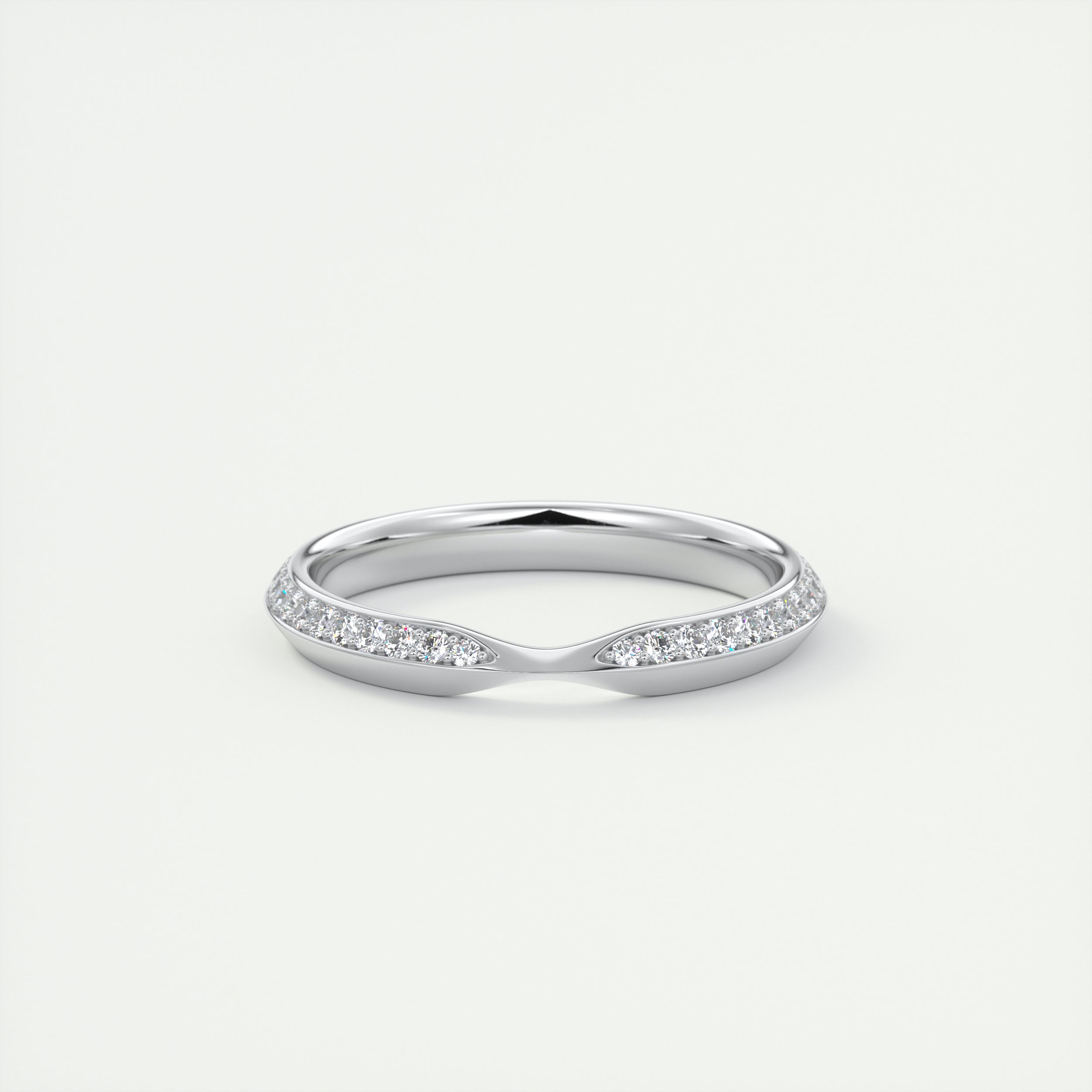 Pinched Pavé Knife Edge Wedding Band (1.50 TCW)