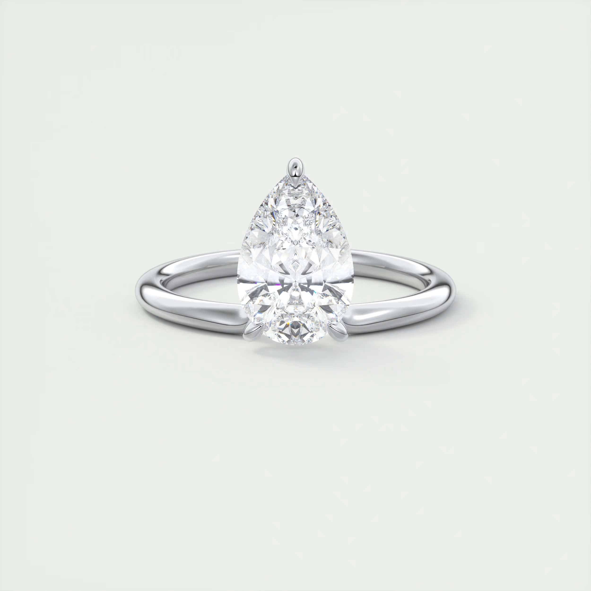 2 Carat Low Profile Pear Solitaire