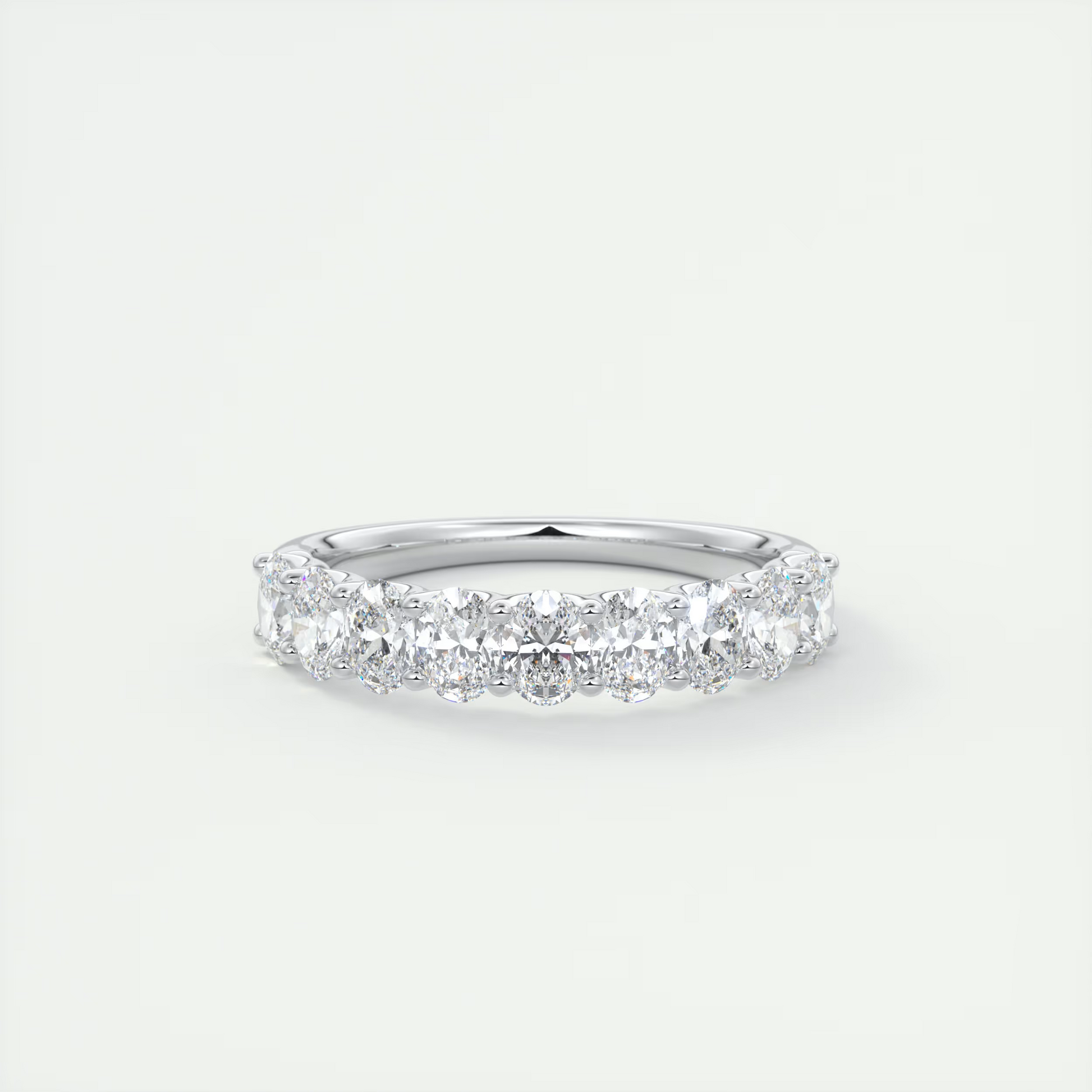 4.4mm Oval Half Eternity Band (1.35 TCW)