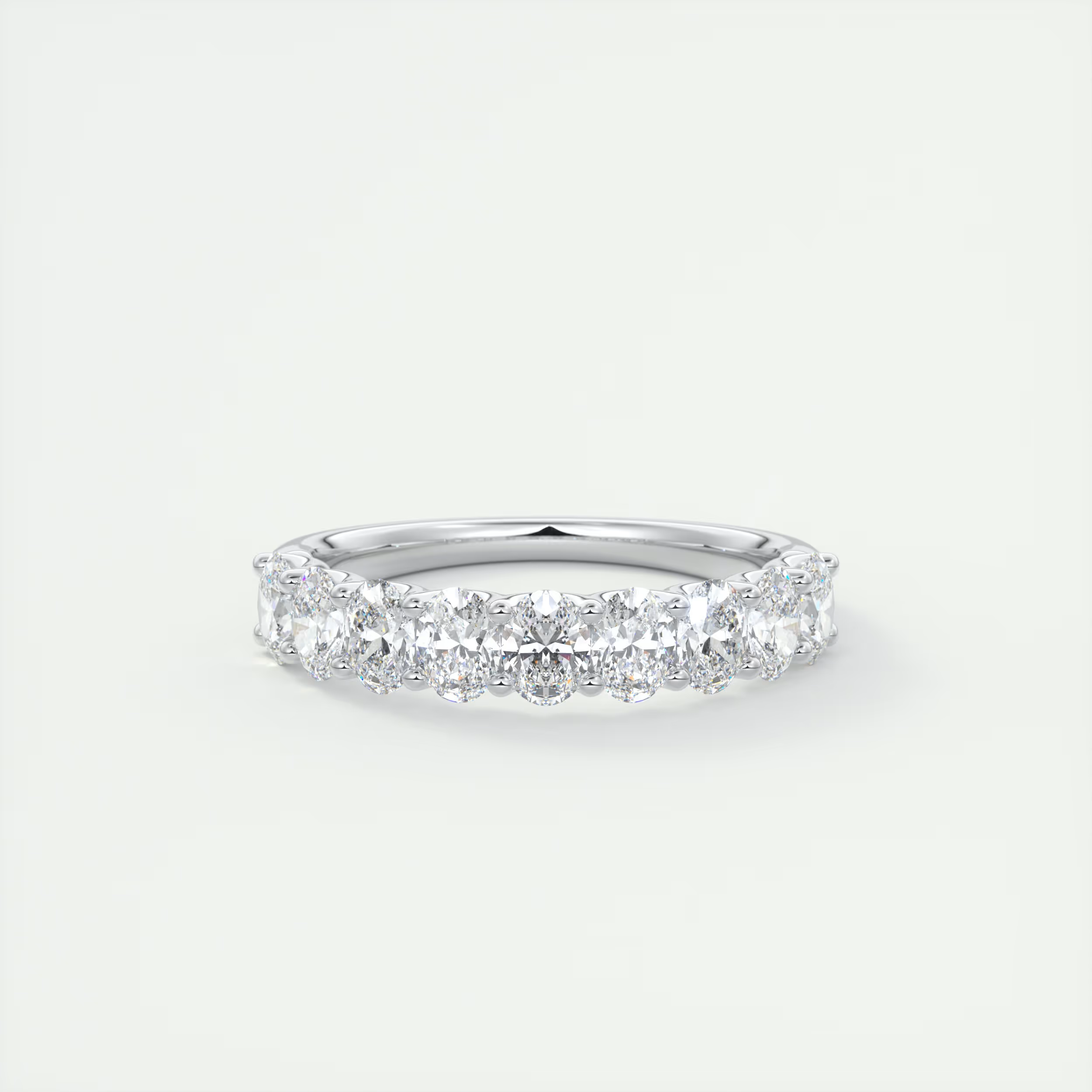 4.4mm Oval Half Eternity Band (1.35 TCW)