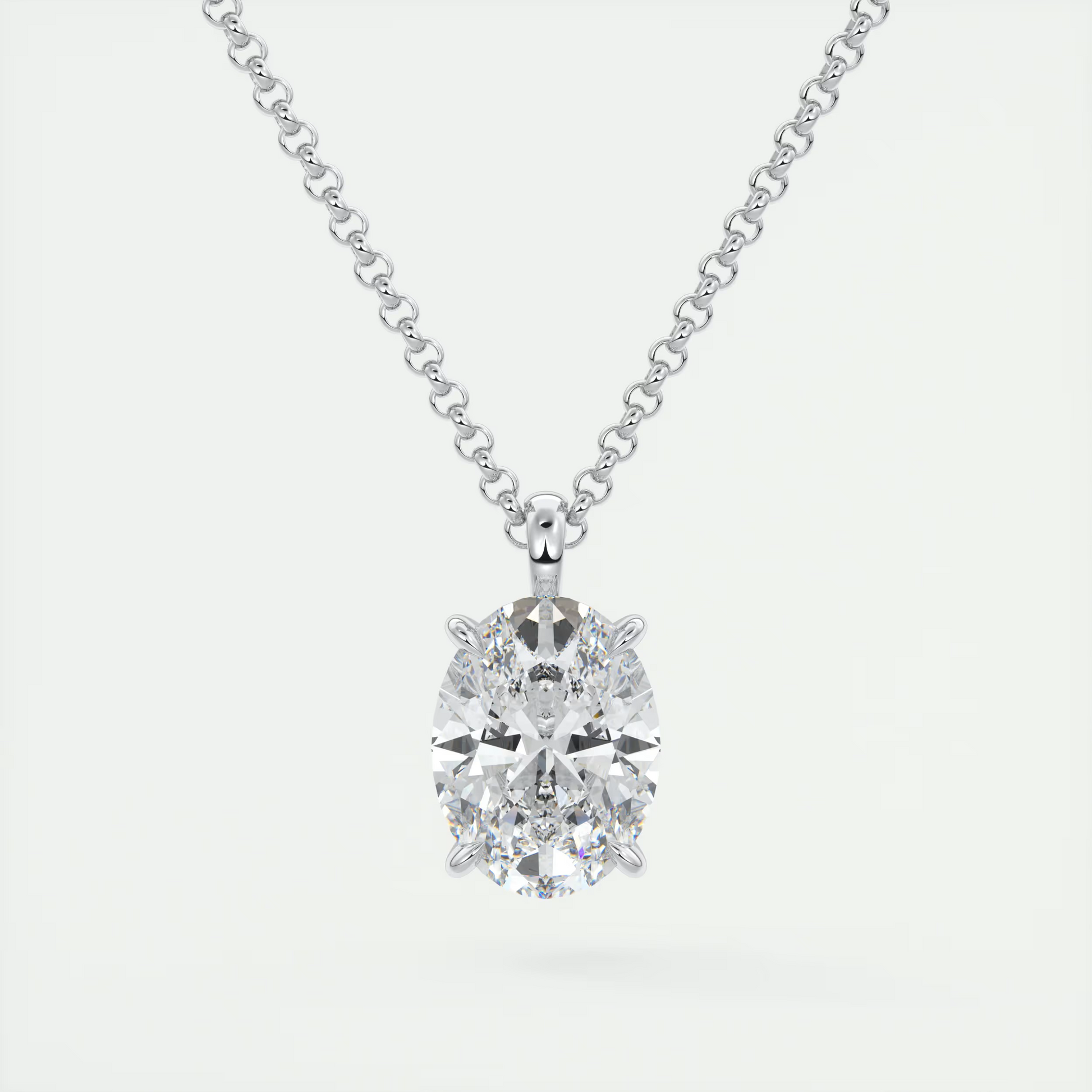 1.5 ct Oval Prong Set Pendant Necklace