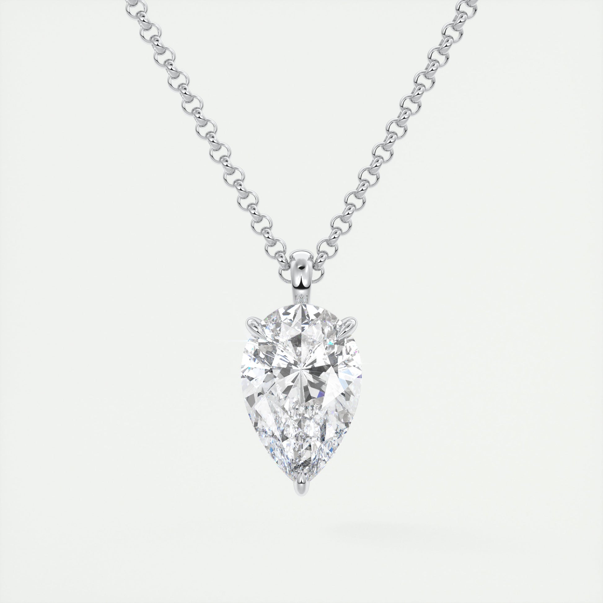 1.5 ct Pear Prong Set Pendant Necklace