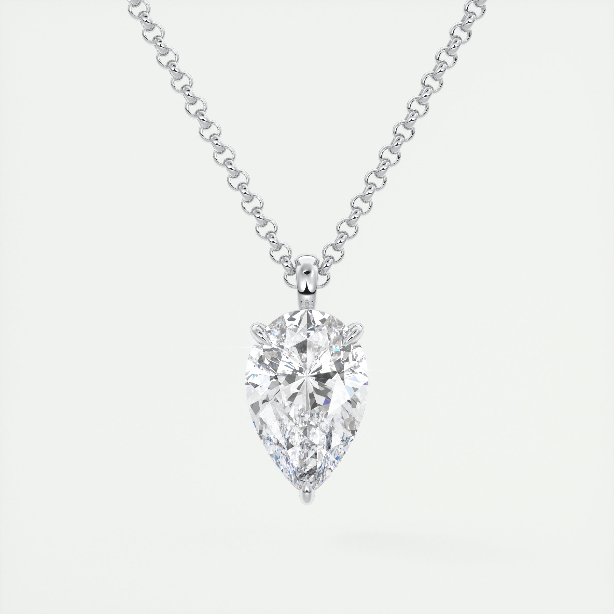 1.5 ct Pear Prong Set Pendant Necklace