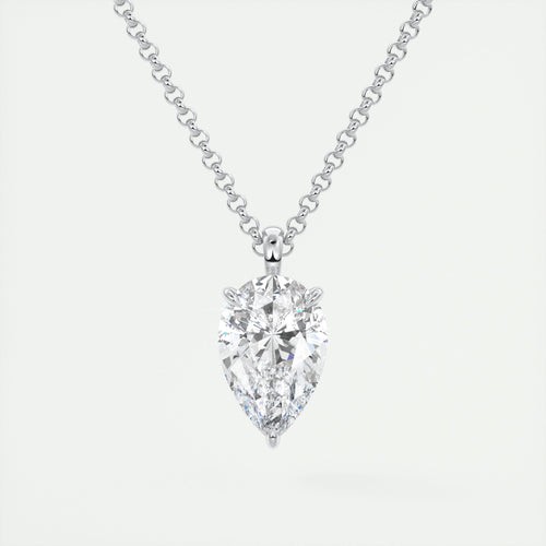 1.5 ct Pear Prong Set Pendant Necklace